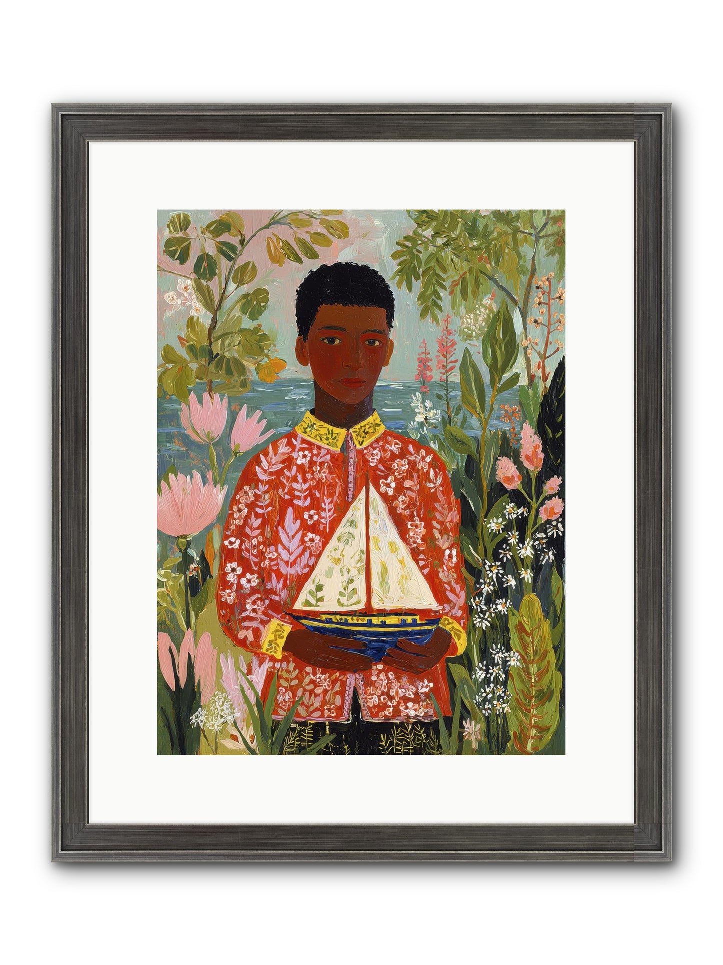 Summer Visitors Framed Print - Slimwoods Black/Silver 12x16