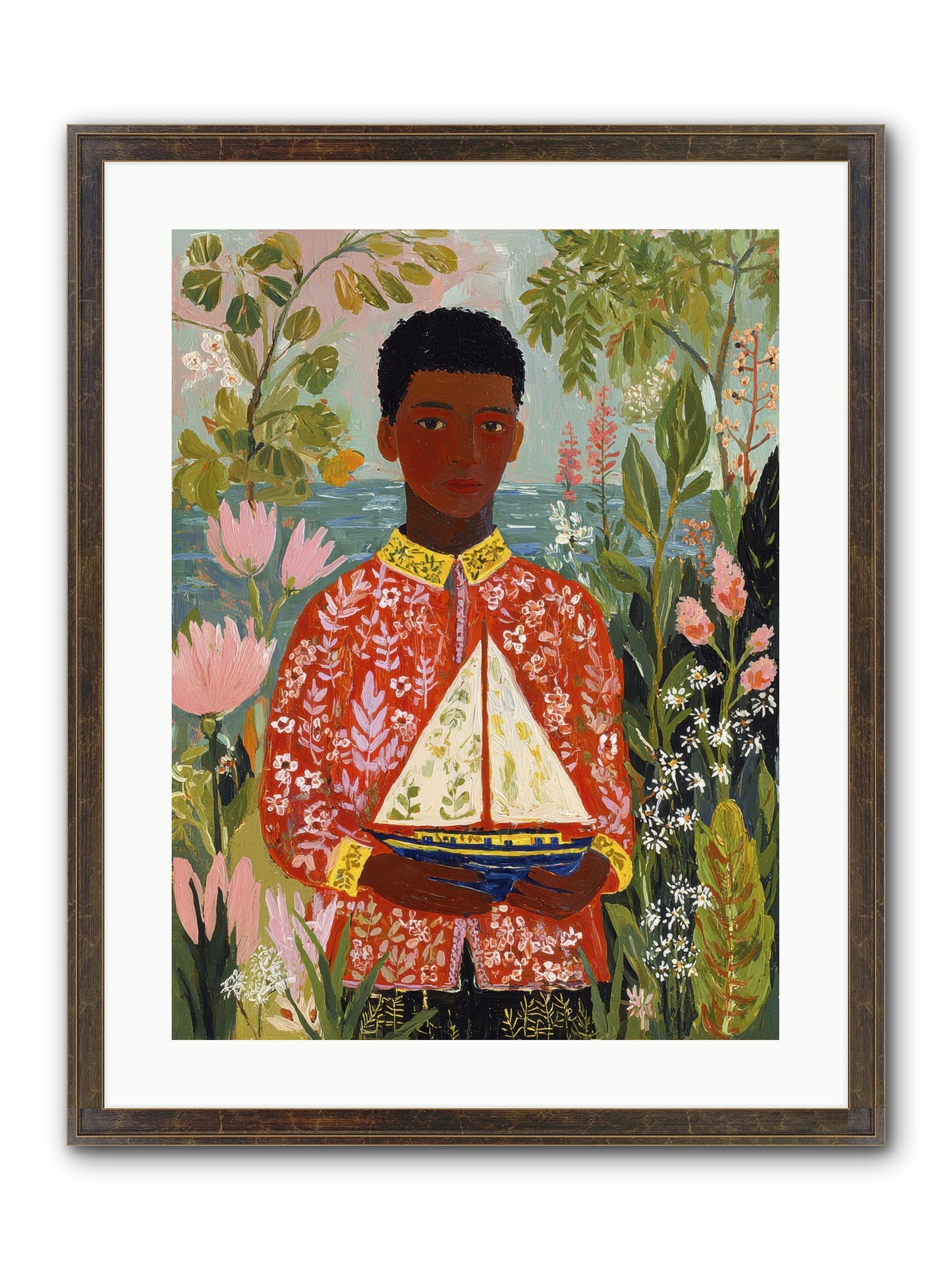 Summer Visitors Framed Print - Slimwoods Black/Gold 18x24