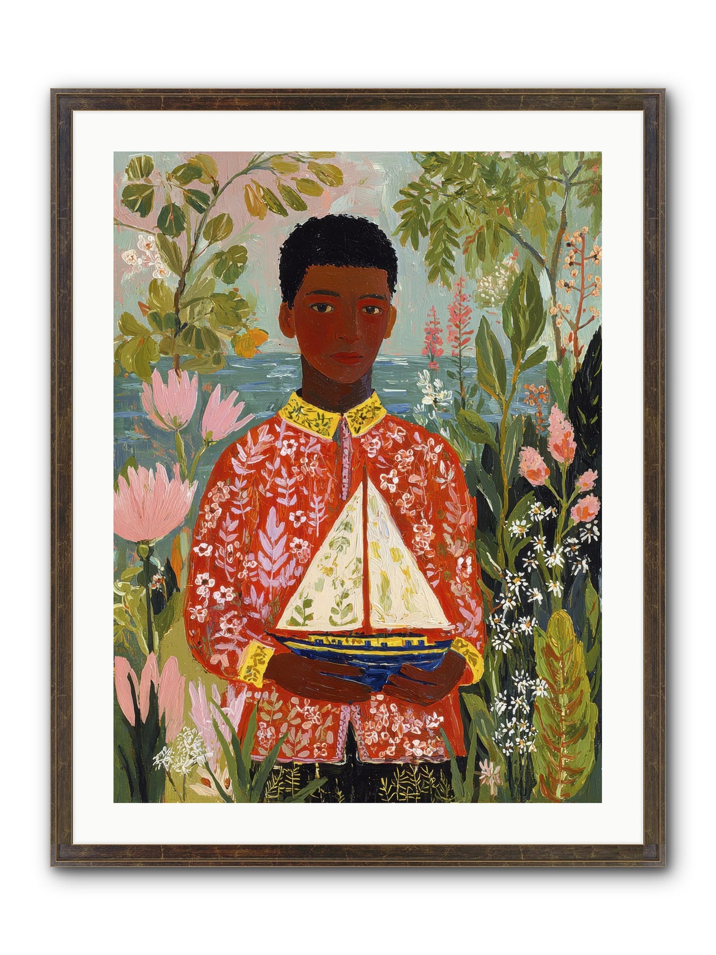 Summer Visitors Framed Print - Slimwoods Black/Gold 24x32