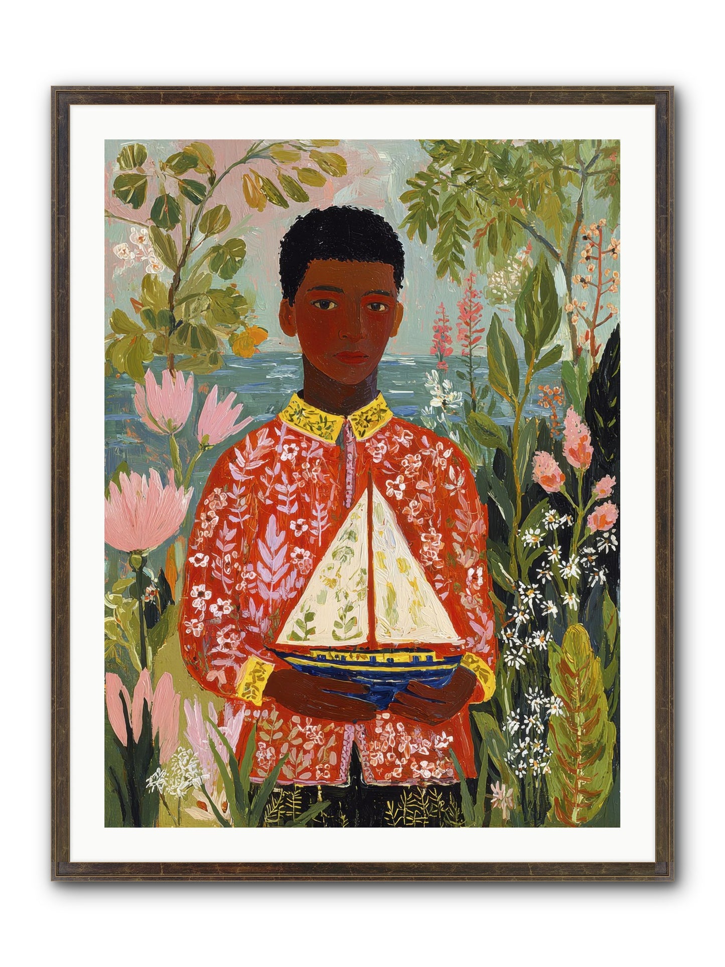 Summer Visitors Framed Print - Slimwoods Black/Gold 30x40