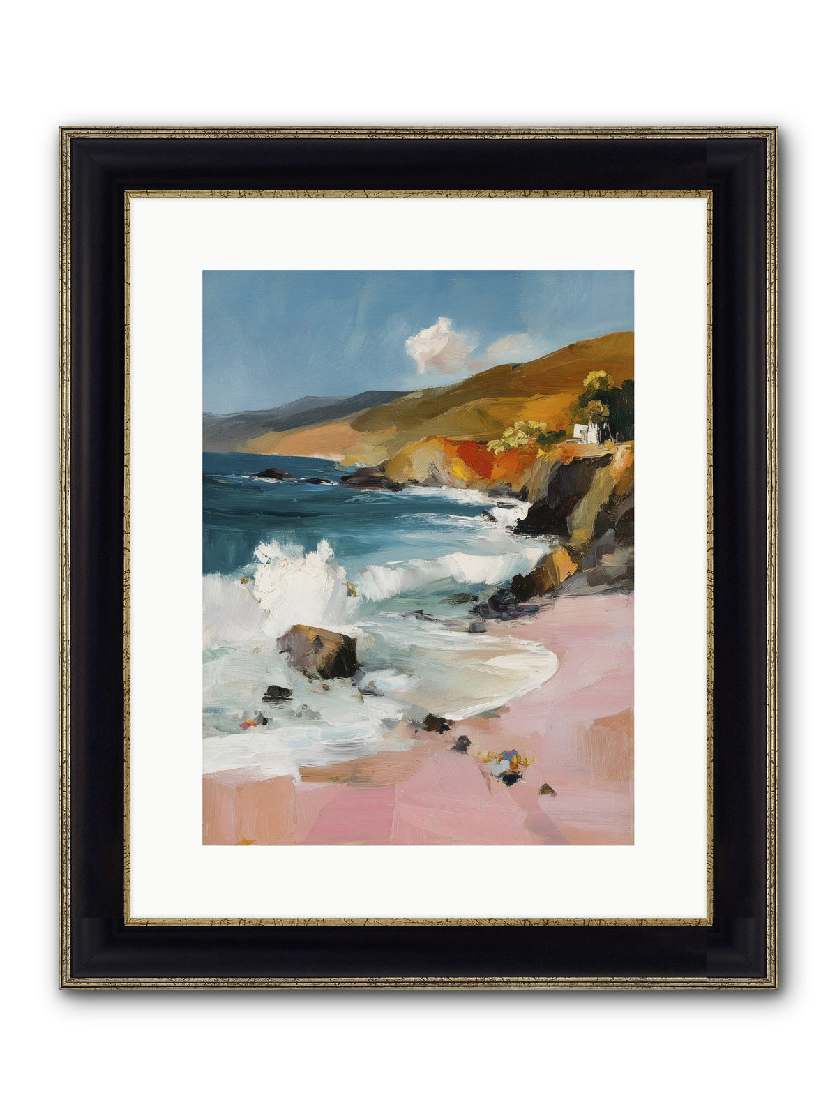 Summer Winds Framed Print - Black & Gold 12x16