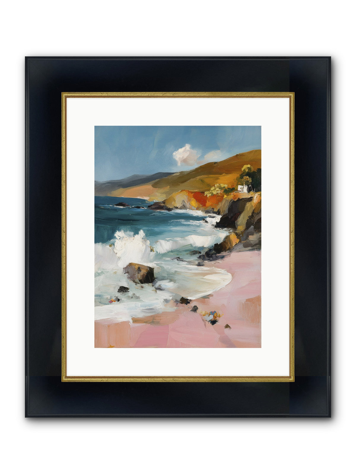 Summer Winds Framed Print - Wide Black w/Gold 12x16