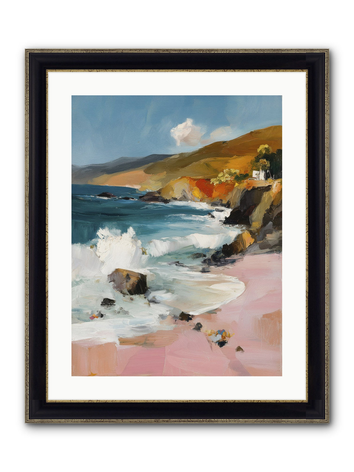 Summer Winds Framed Print - Black & Gold 18x24