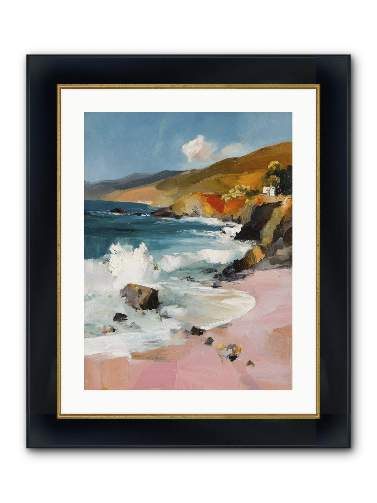 Summer Winds Framed Print - Wide Black w/Gold 18x24