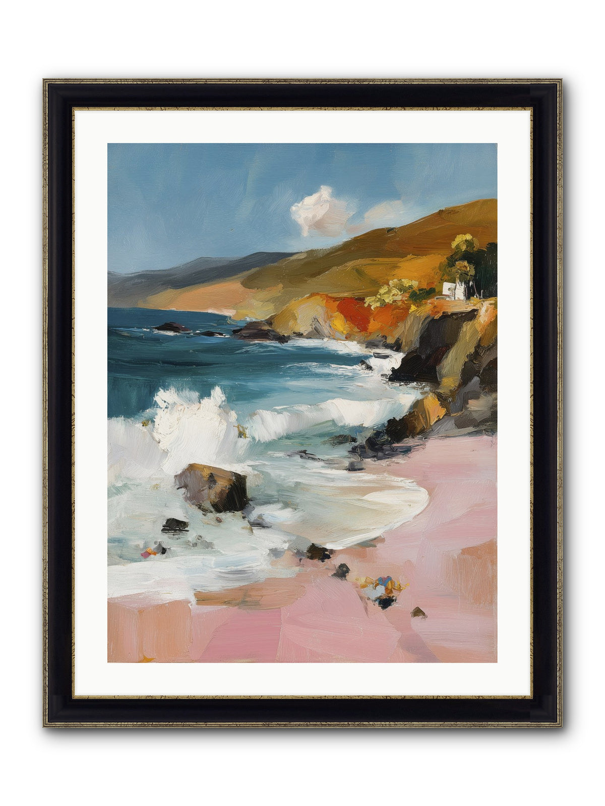 Summer Winds Framed Print - Black & Gold 24x32
