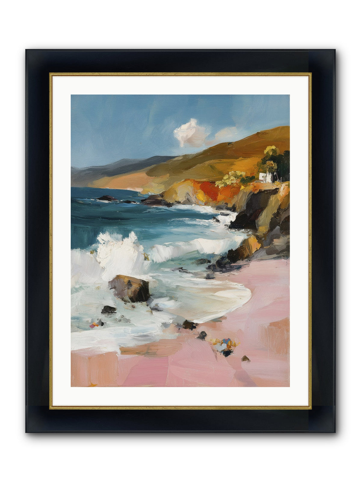 Summer Winds Framed Print - Wide Black w/Gold 24x32
