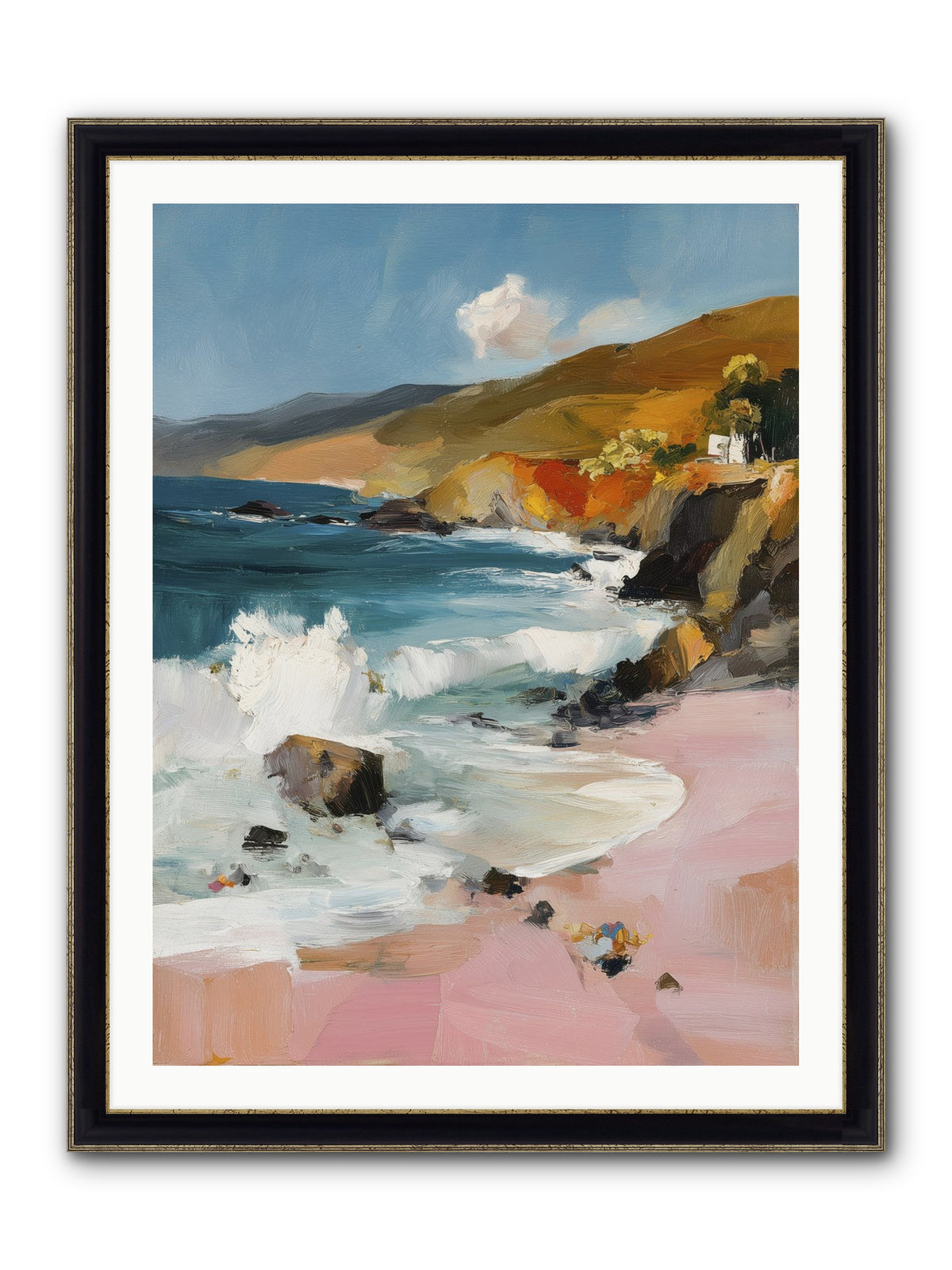 Summer Winds Framed Print - Black & Gold 30x40