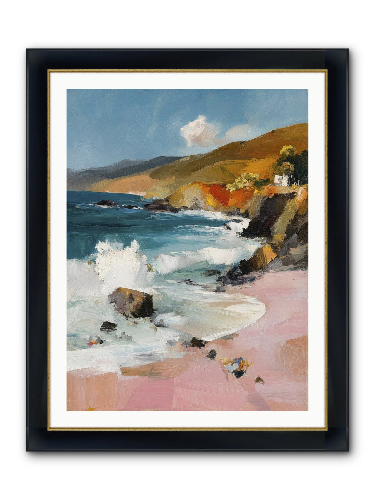 Summer Winds Framed Print - Wide Black w/Gold 30x40