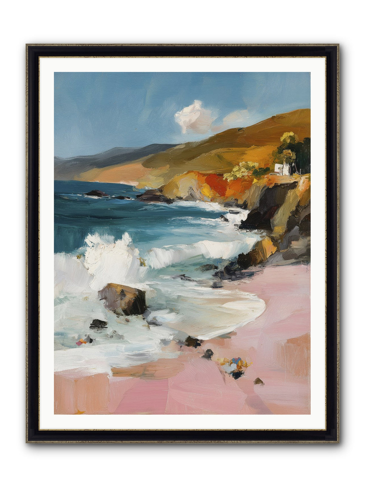 Summer Winds Framed Print - Black & Gold 36x48