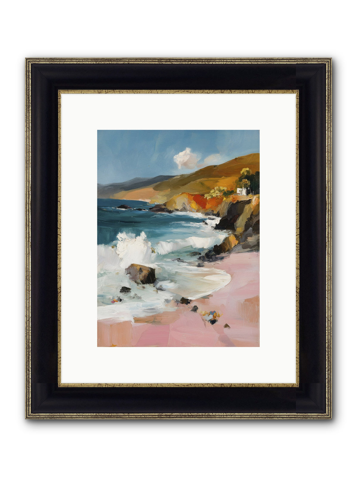 Summer Winds Framed Print - Black & Gold 9x12