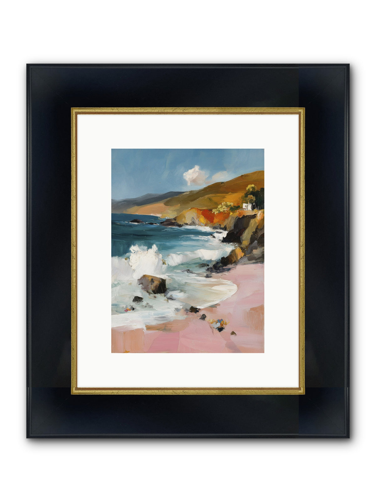 Summer Winds Framed Print - Wide Black w/Gold 9x12