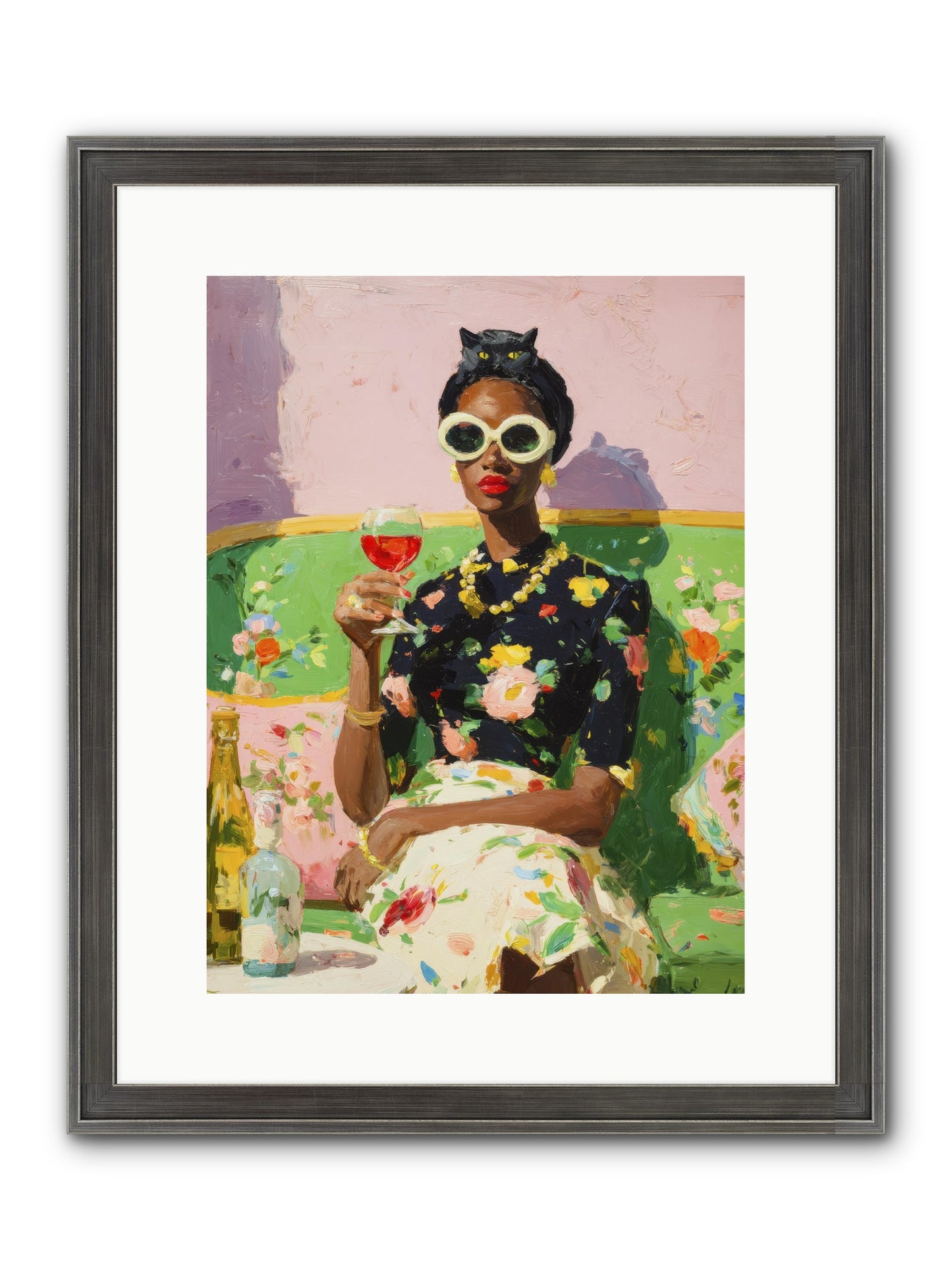 Summer With Her Shadow Framed Print - Slimwoods Black/Silver 12x16