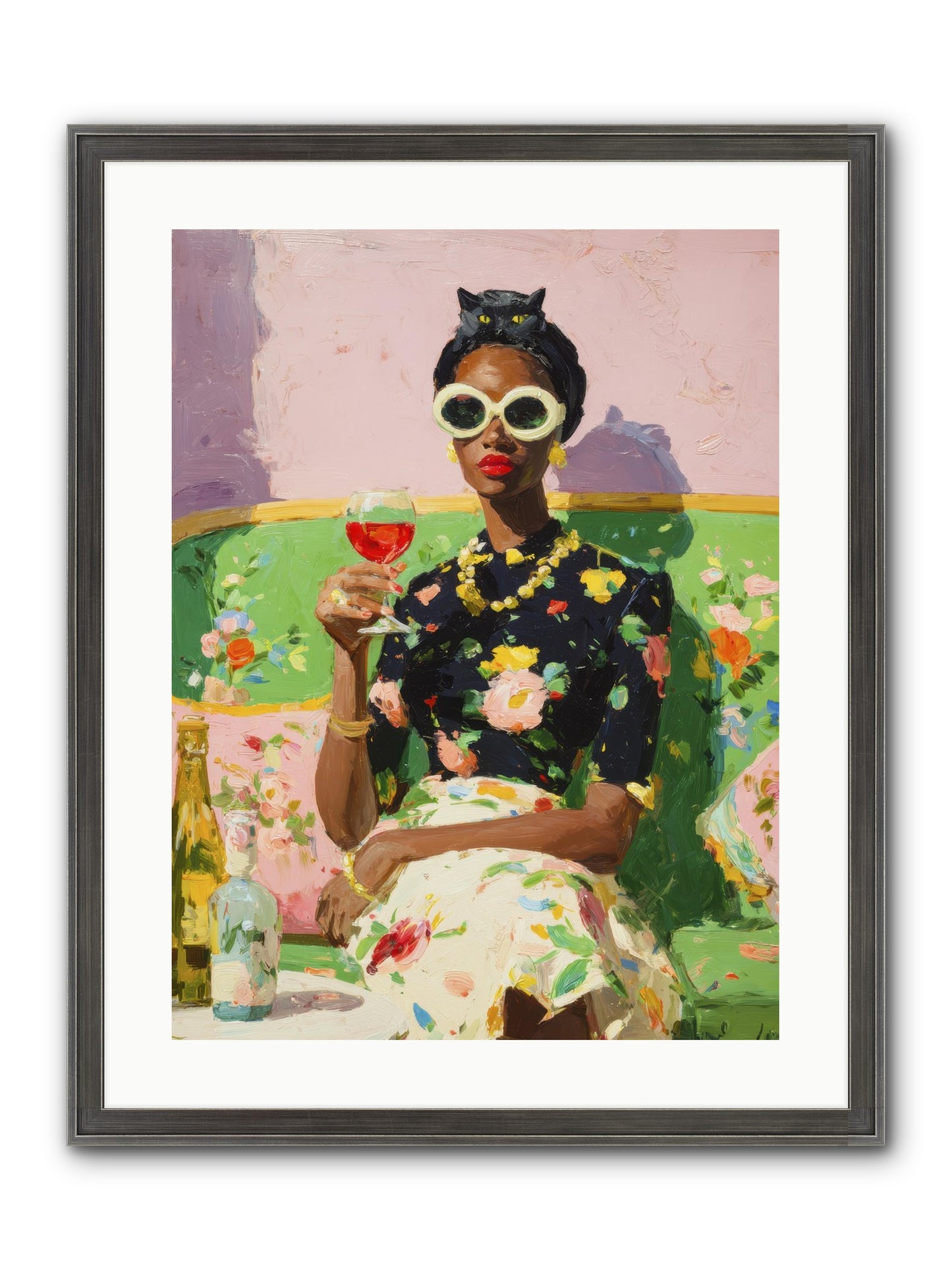 Summer With Her Shadow Framed Print - Slimwoods Black/Silver 18x24