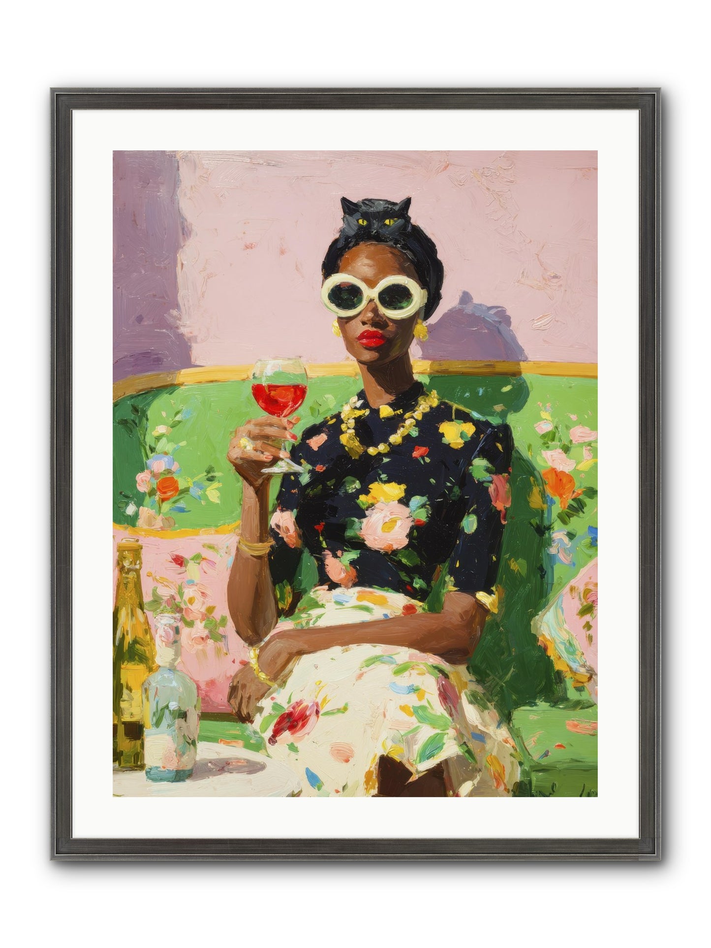 Summer With Her Shadow Framed Print - Slimwoods Black/Silver 24x32