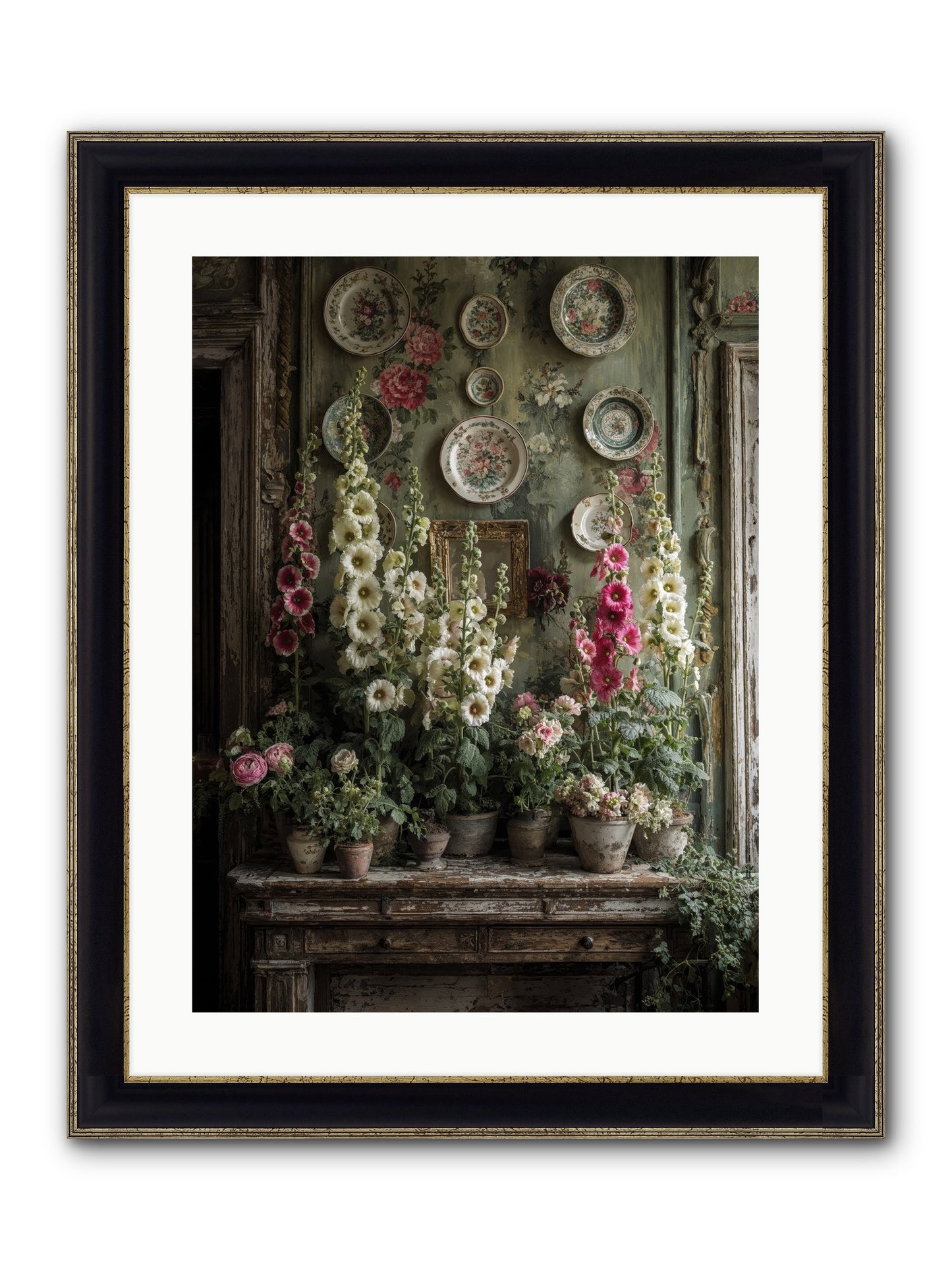 Summerhouse Framed Print - Black & Gold 18x24