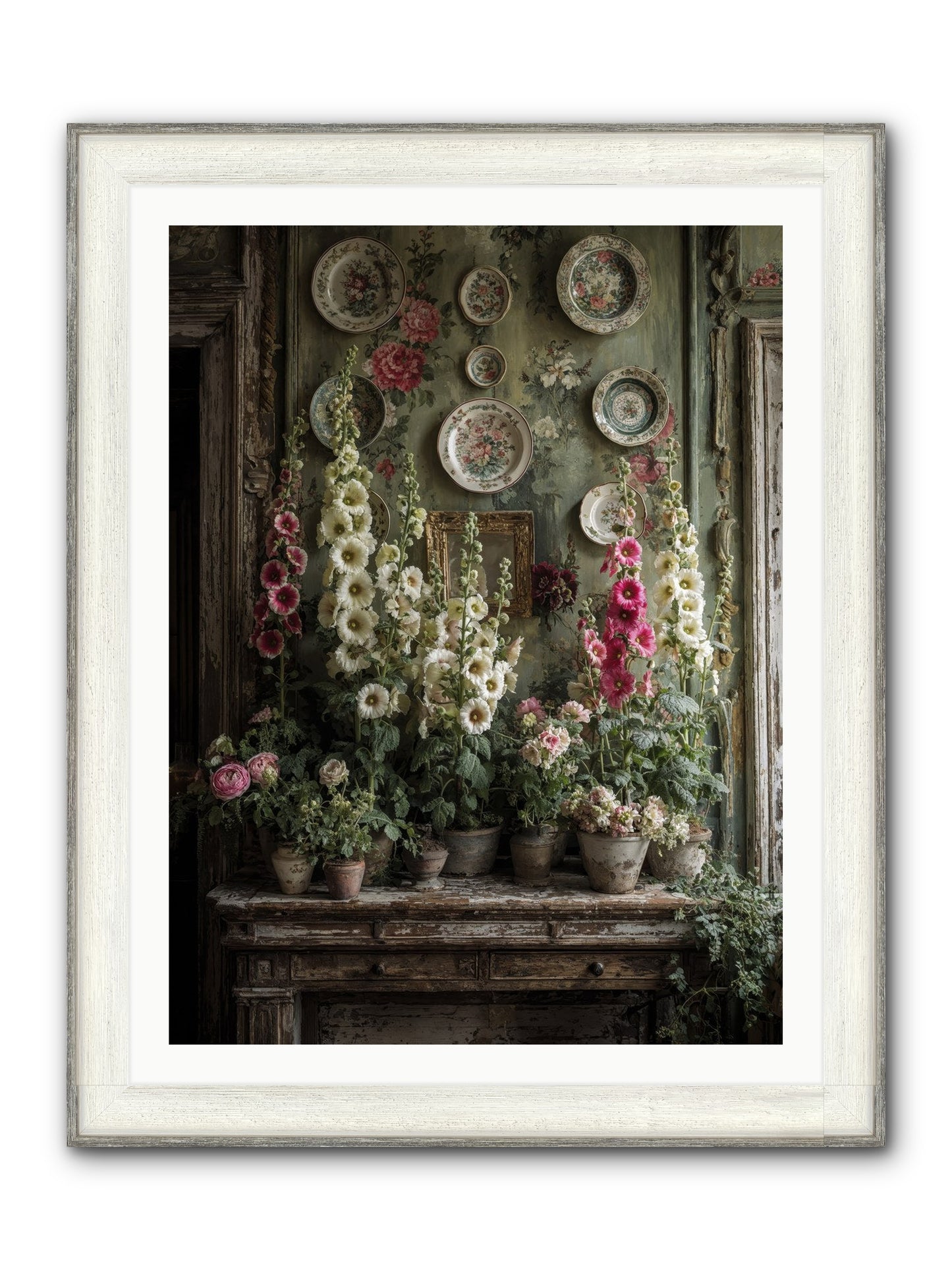 Summerhouse Framed Print - Driftwood White 30x40
