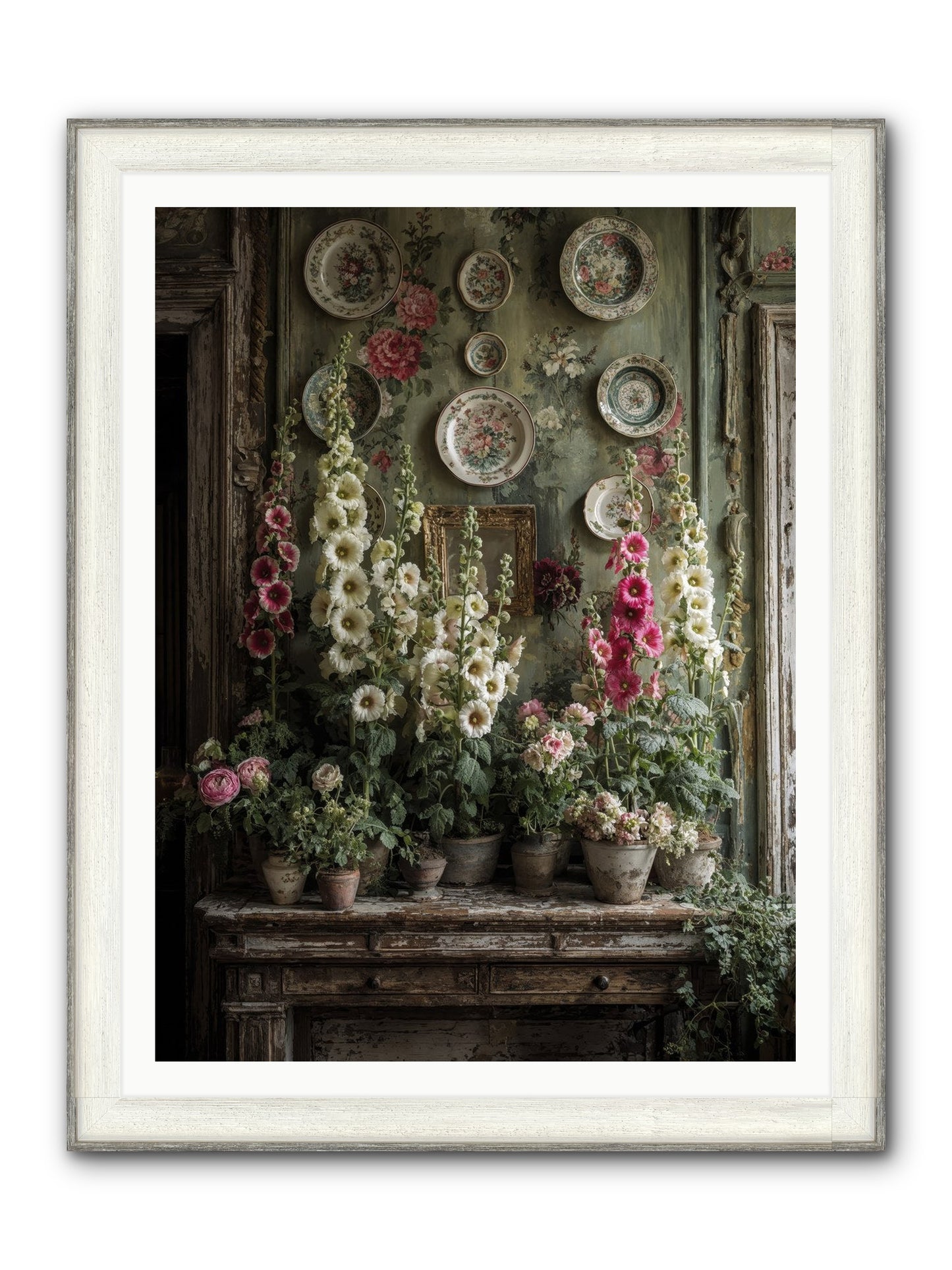 Summerhouse Framed Print - Driftwood White 36x48