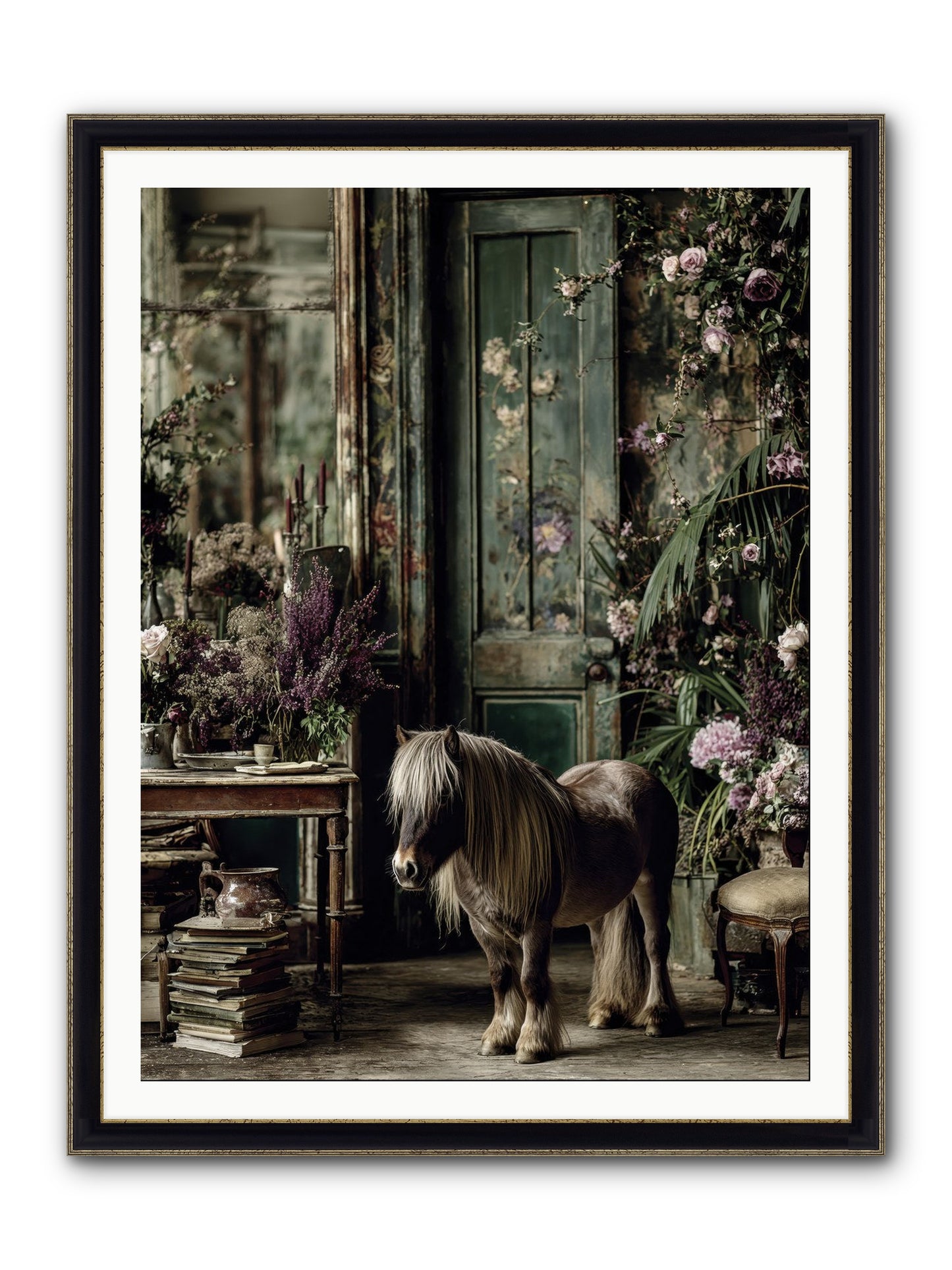 Sun Kissed Framed Print - Black & Gold 36x48