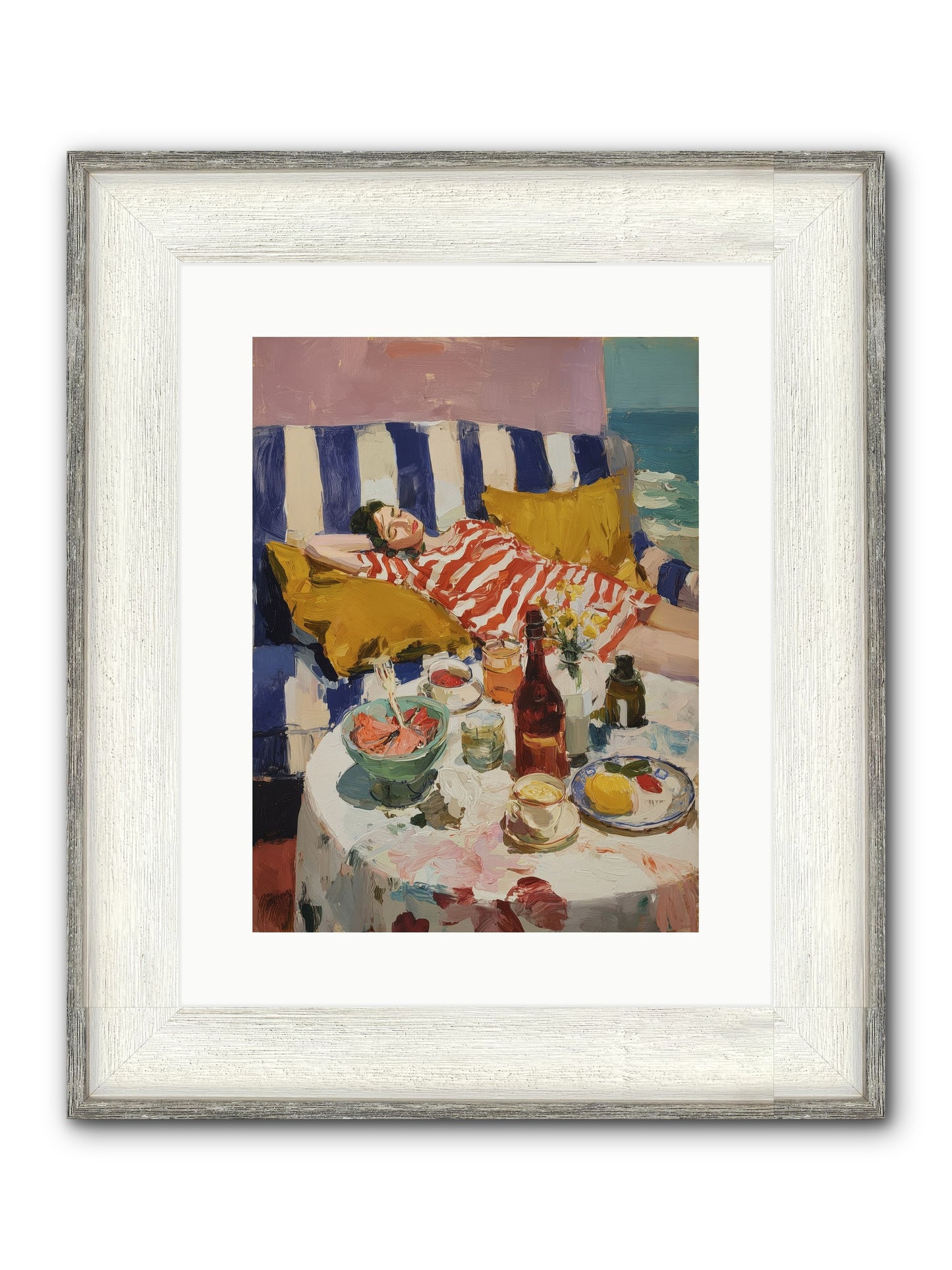 Sun-Kissed Slumber Framed Print - Driftwood White 12x16