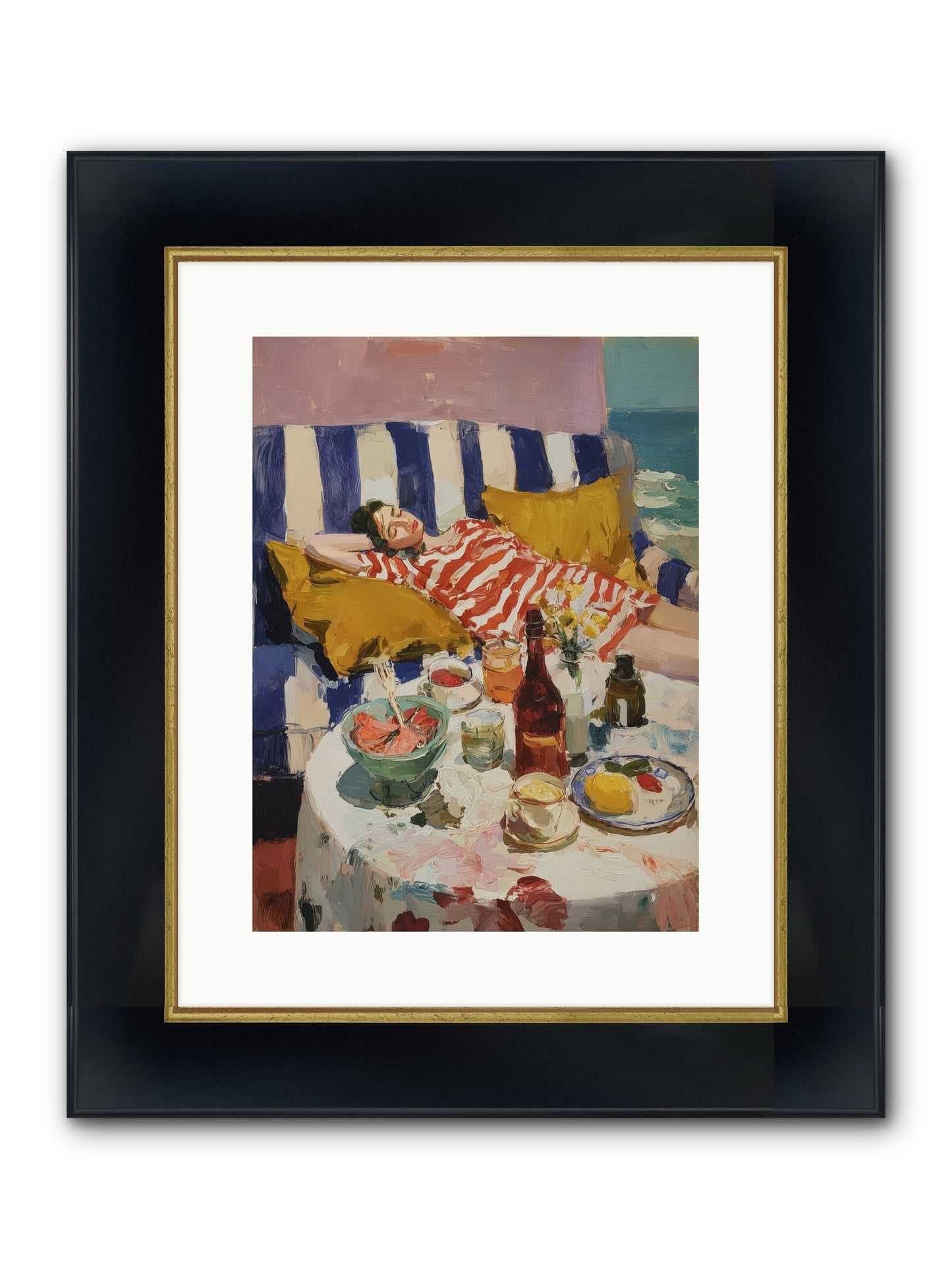 Sun-Kissed Slumber Framed Print - Wide Black w/Gold 12x16