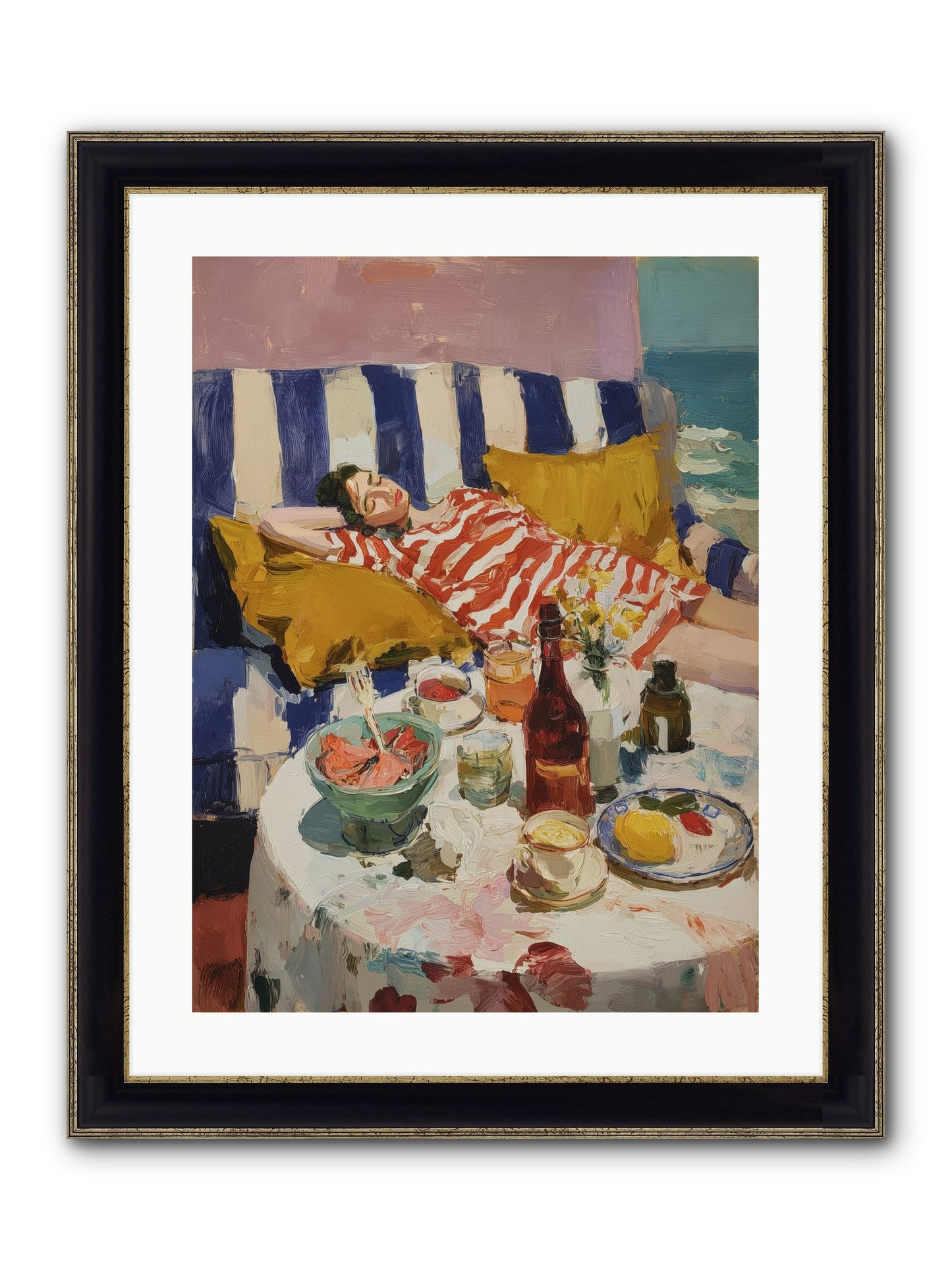 Sun-Kissed Slumber Framed Print - Black & Gold 18x24