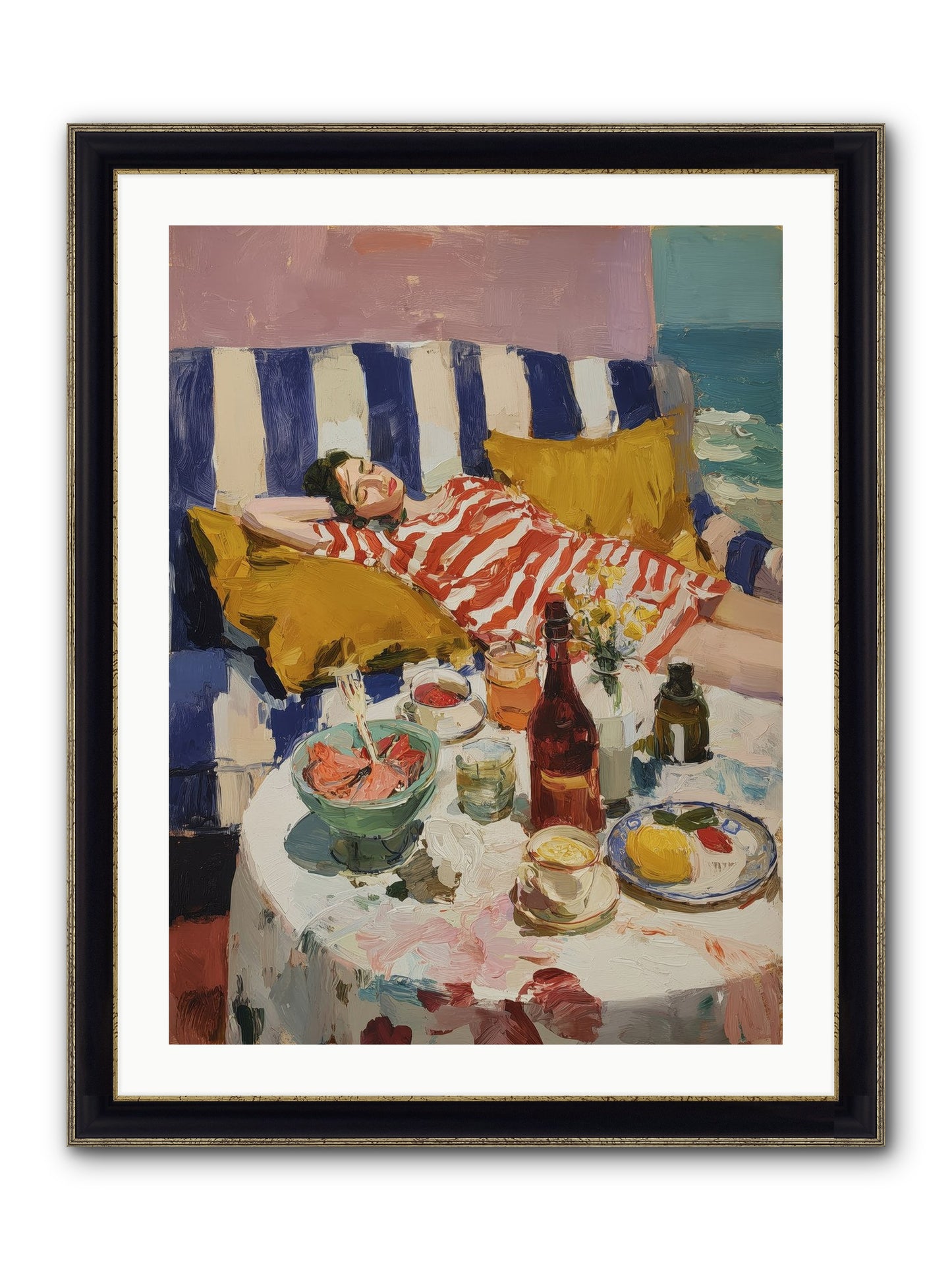Sun-Kissed Slumber Framed Print - Black & Gold 24x32