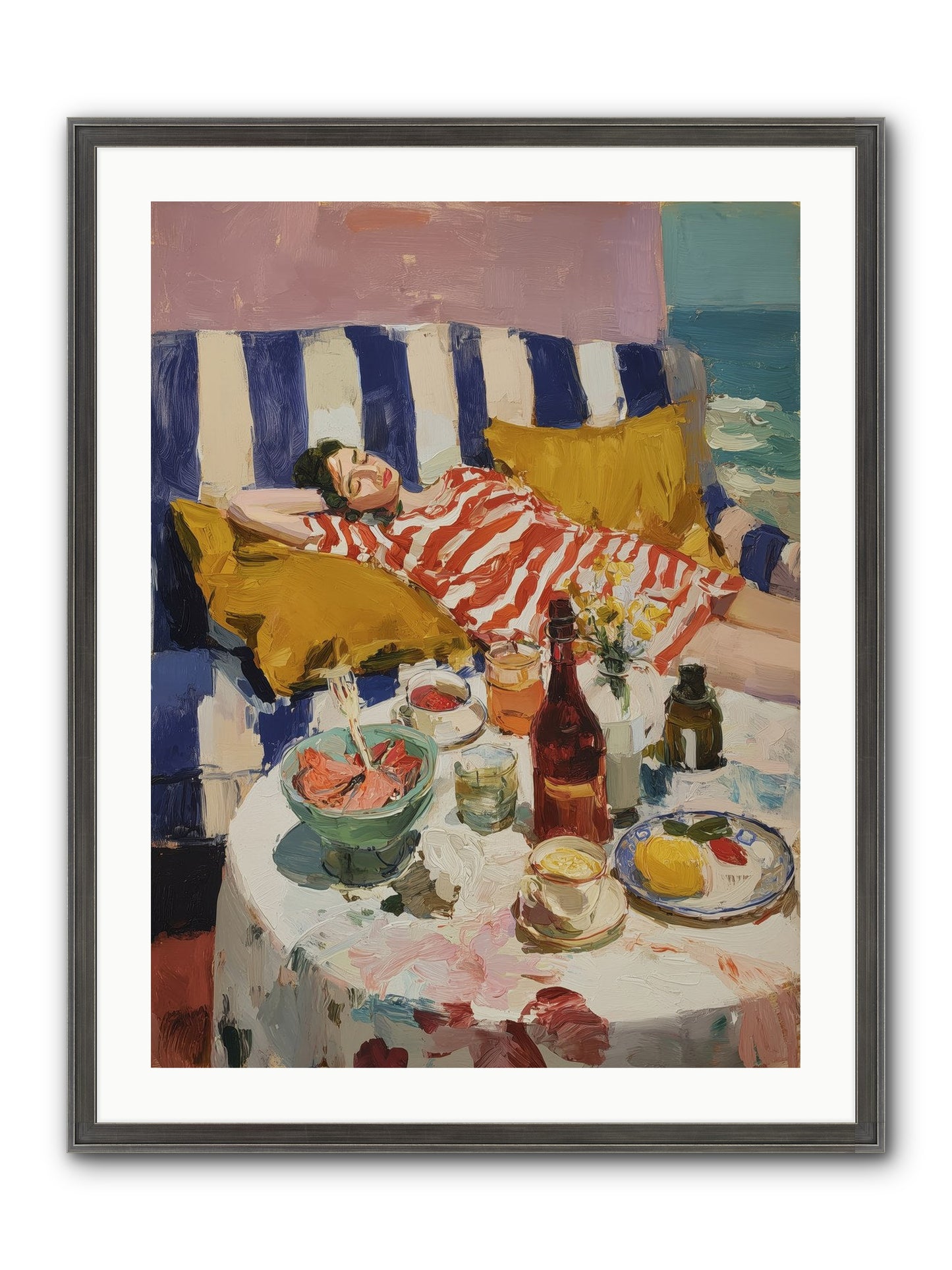 Sun-Kissed Slumber Framed Print - Slimwoods Black/Silver 24x32