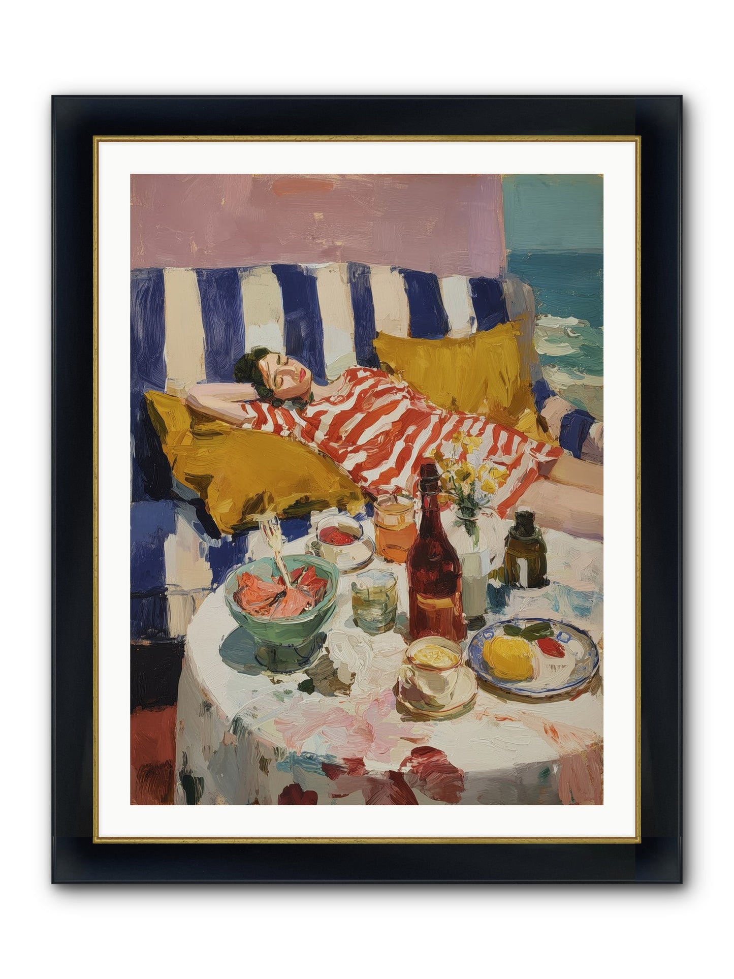 Sun-Kissed Slumber Framed Print - Wide Black w/Gold 30x40