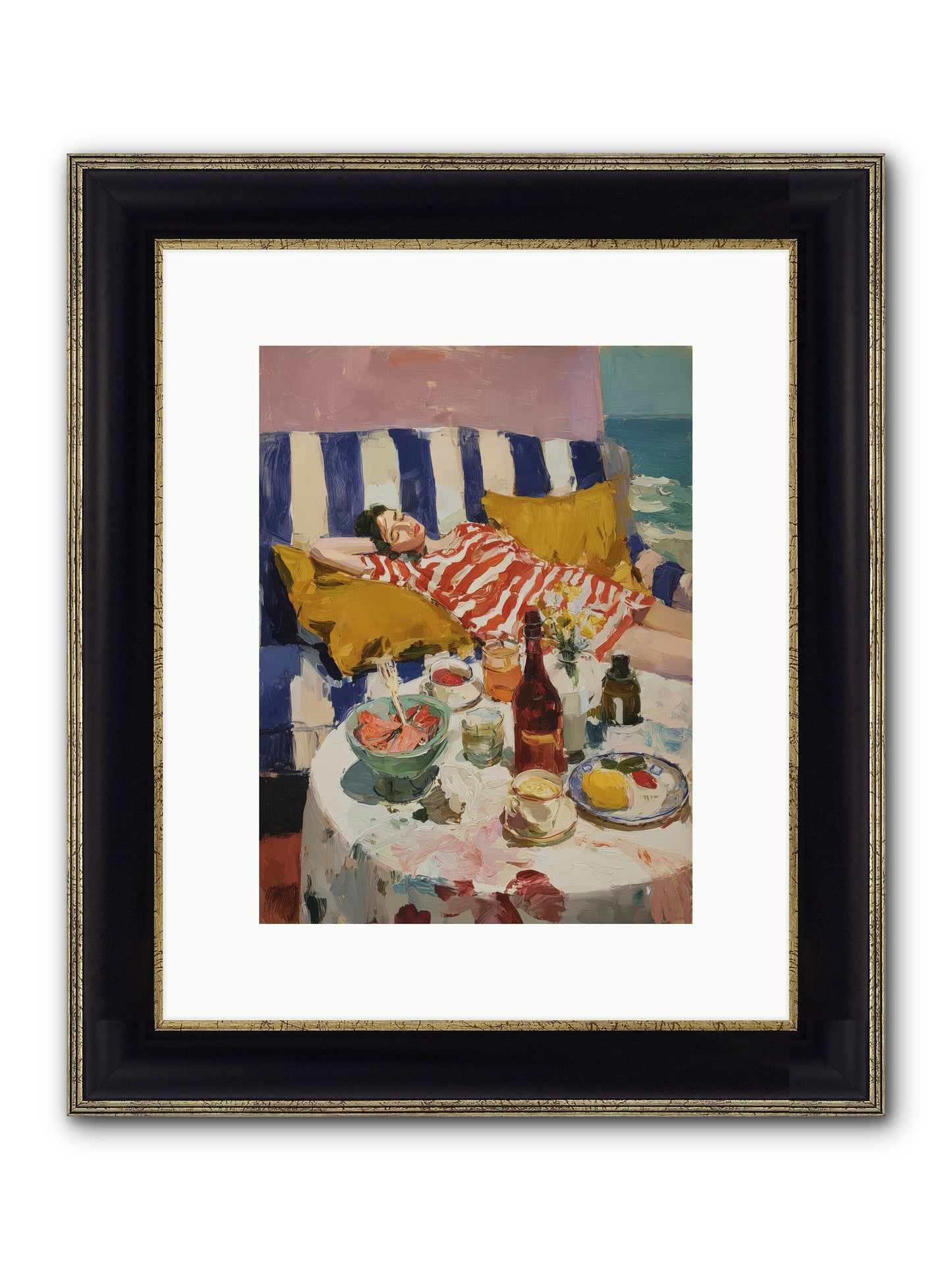 Sun-Kissed Slumber Framed Print - Black & Gold 9x12