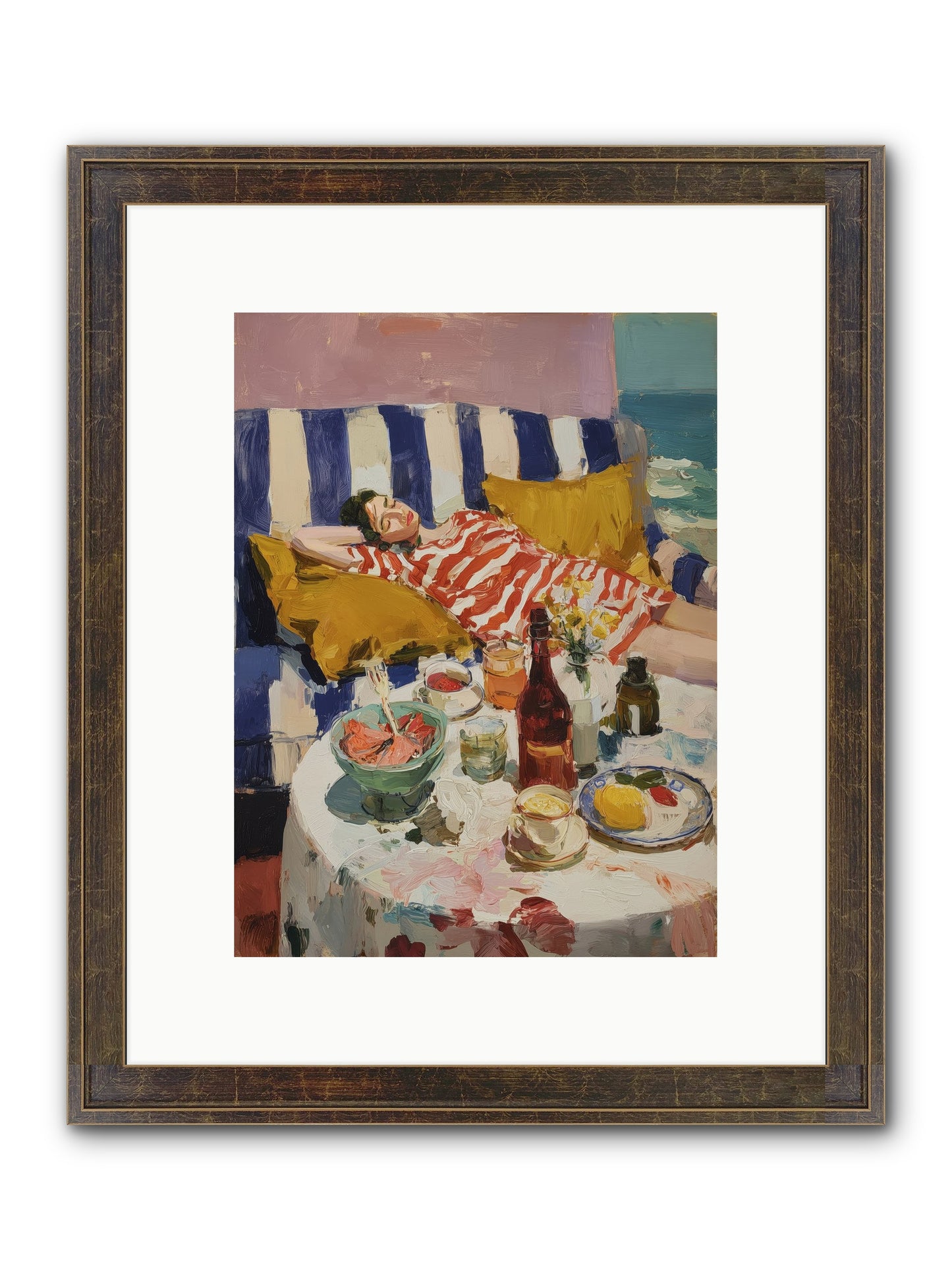 Sun-Kissed Slumber Framed Print - Slimwoods Black/Gold 9x12