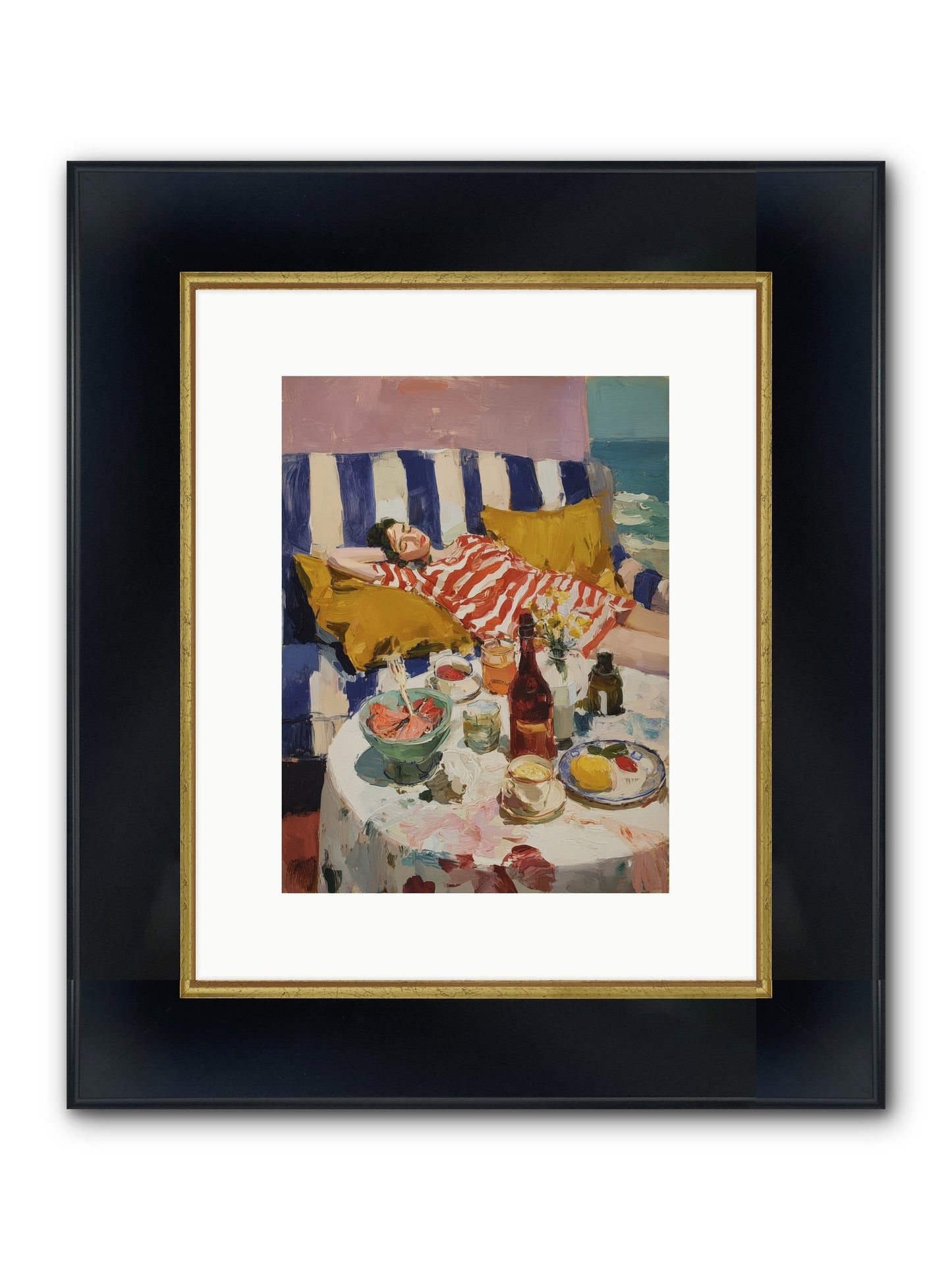 Sun-Kissed Slumber Framed Print - Wide Black w/Gold 9x12