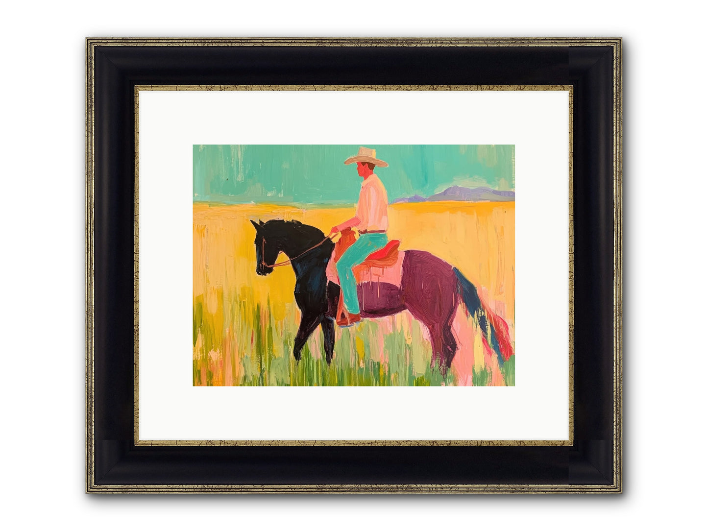 Sun-Touched Journey Framed Print - Black & Gold 12x9