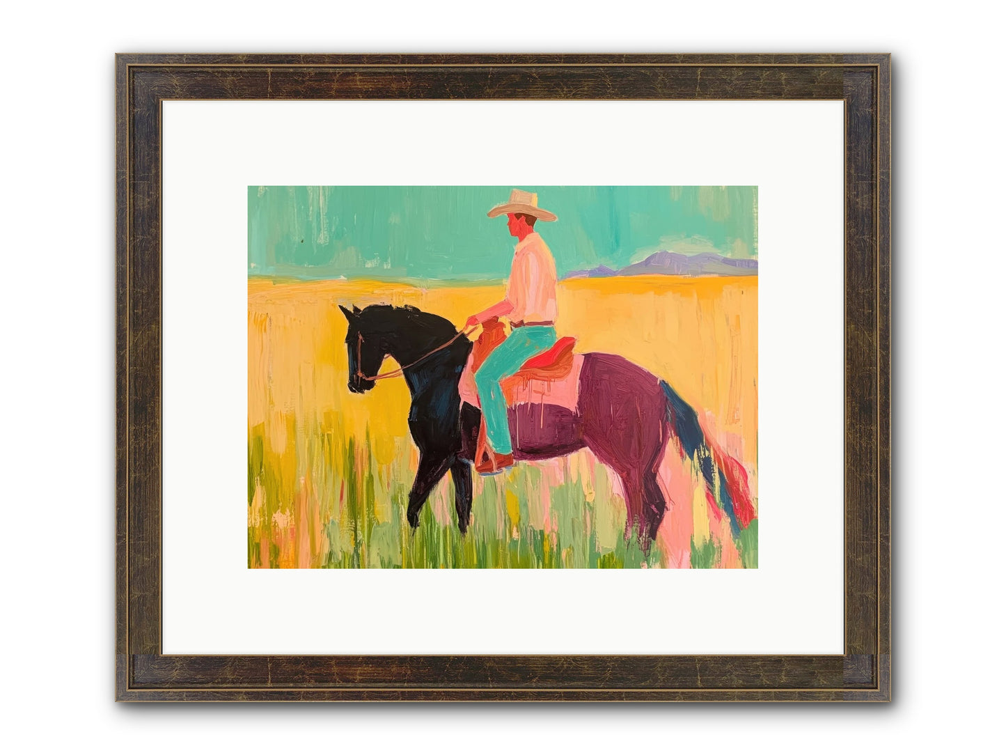 Sun-Touched Journey Framed Print - Slimwoods Black/Gold 12x9