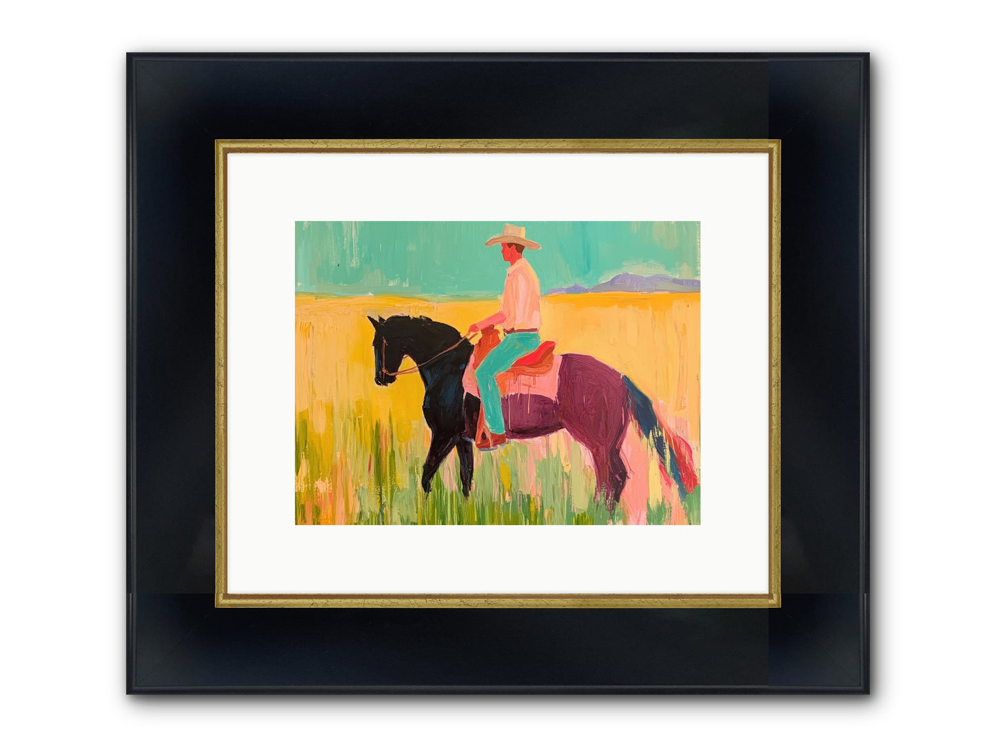 Sun-Touched Journey Framed Print - Wide Black w/Gold 12x9