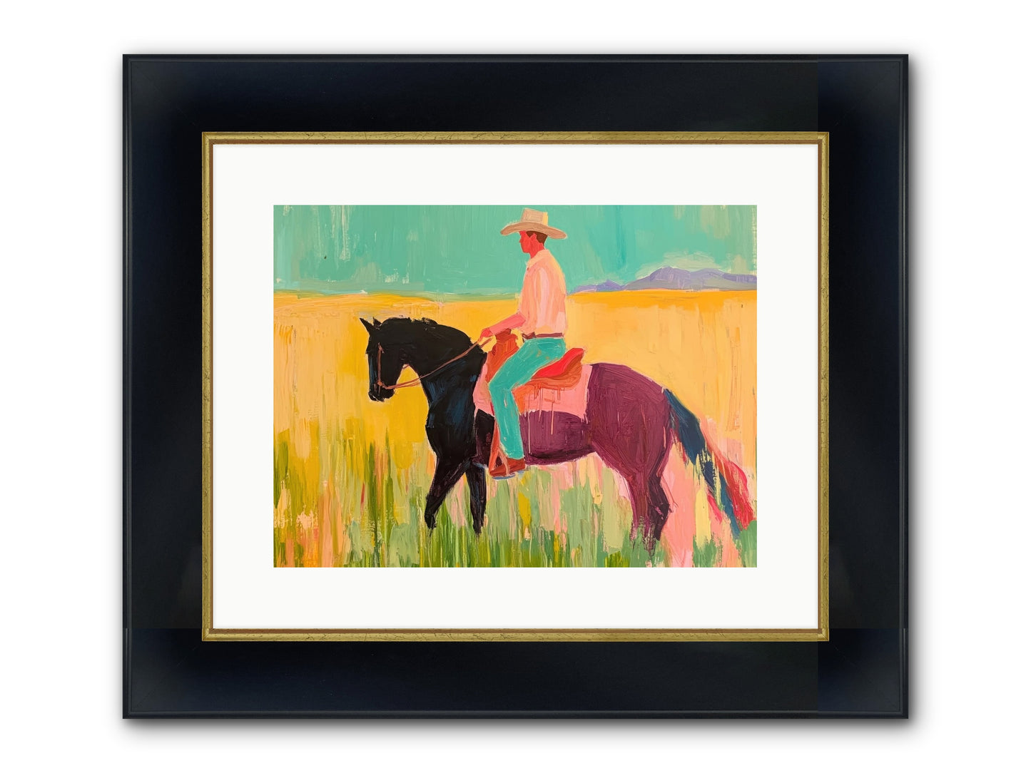 Sun-Touched Journey Framed Print - Wide Black w/Gold 16x12