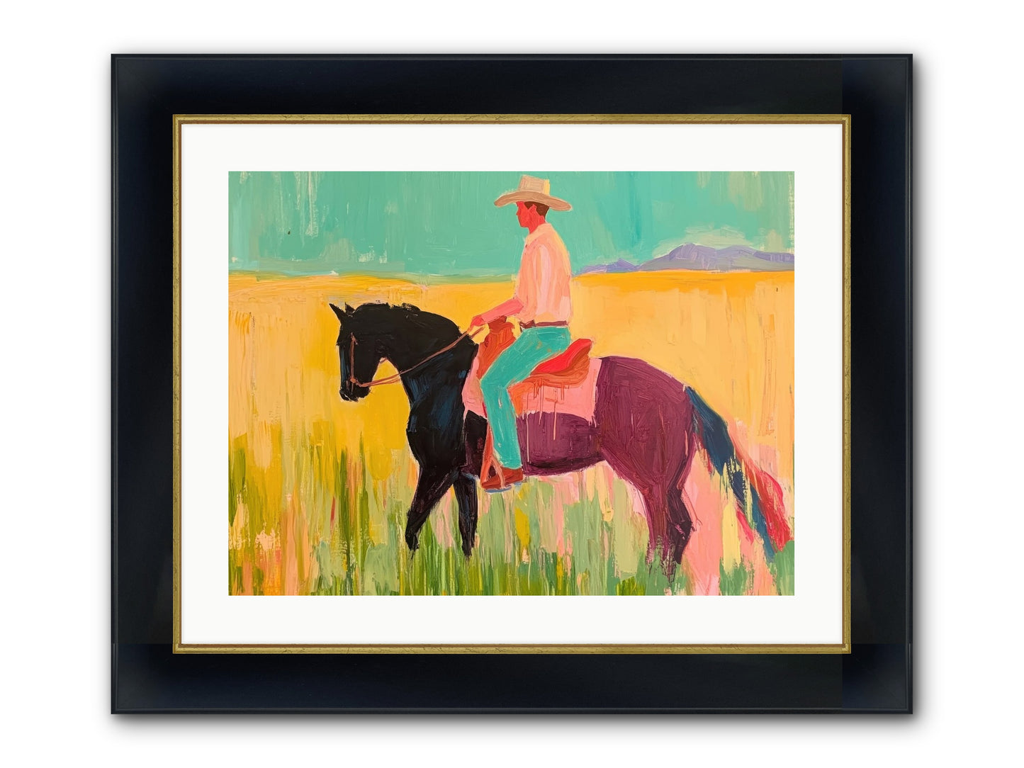 Sun-Touched Journey Framed Print - Wide Black w/Gold 24x18