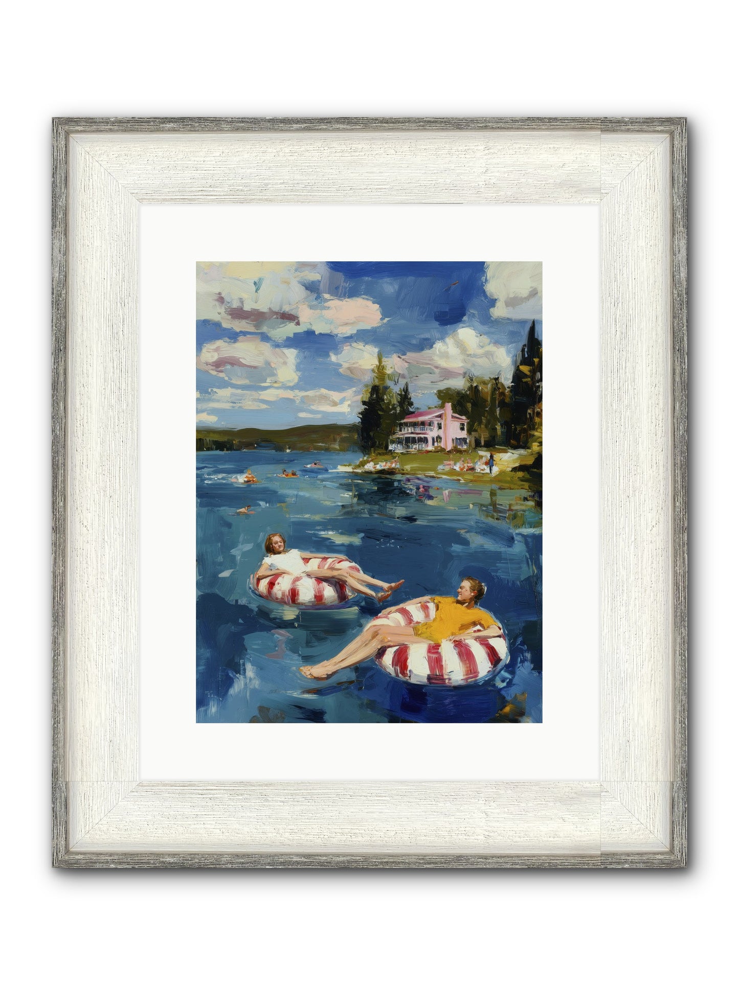 Sunburn & Laughter Framed Print - Driftwood White 12x16