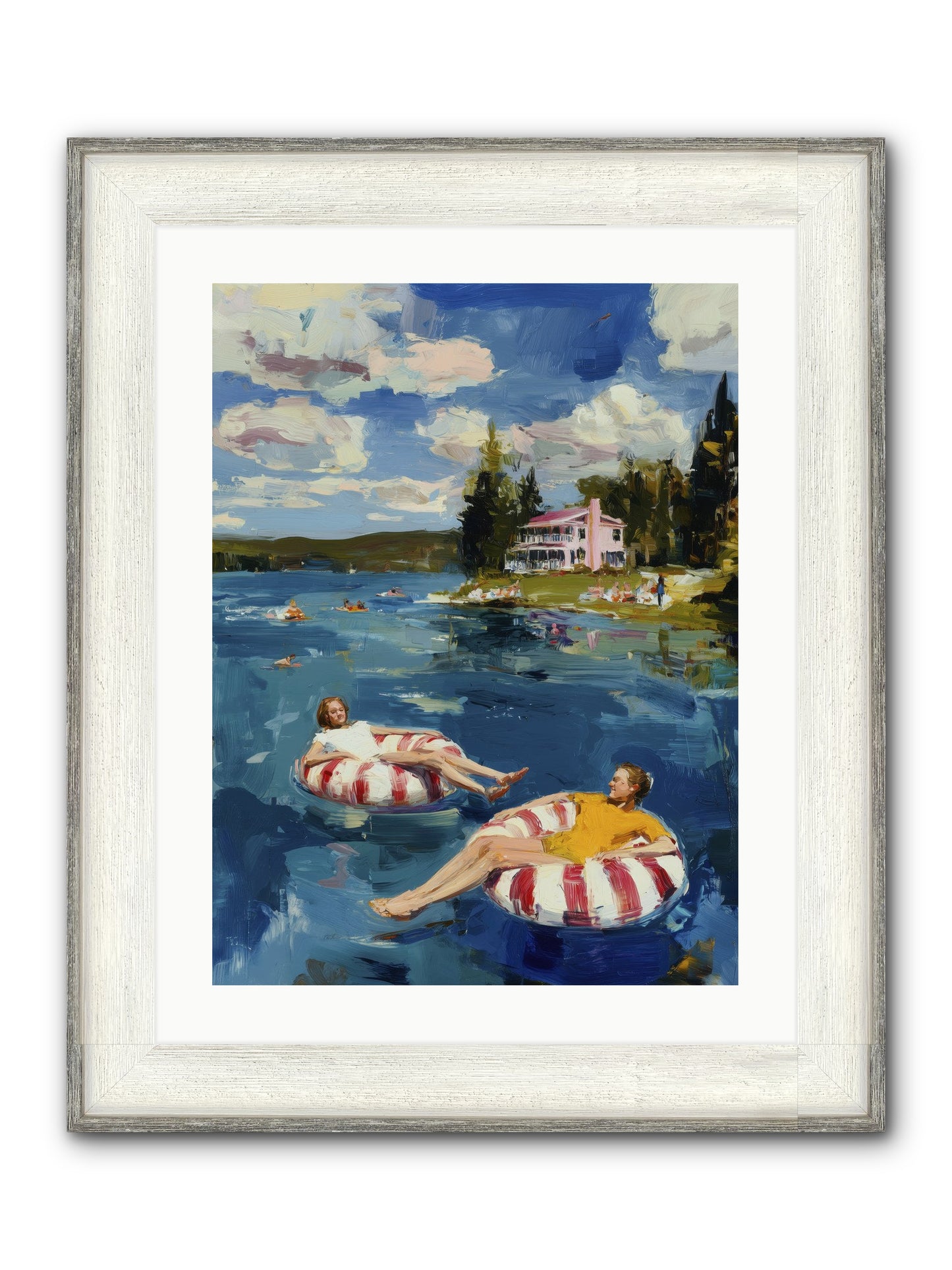 Sunburn & Laughter Framed Print - Driftwood White 18x24