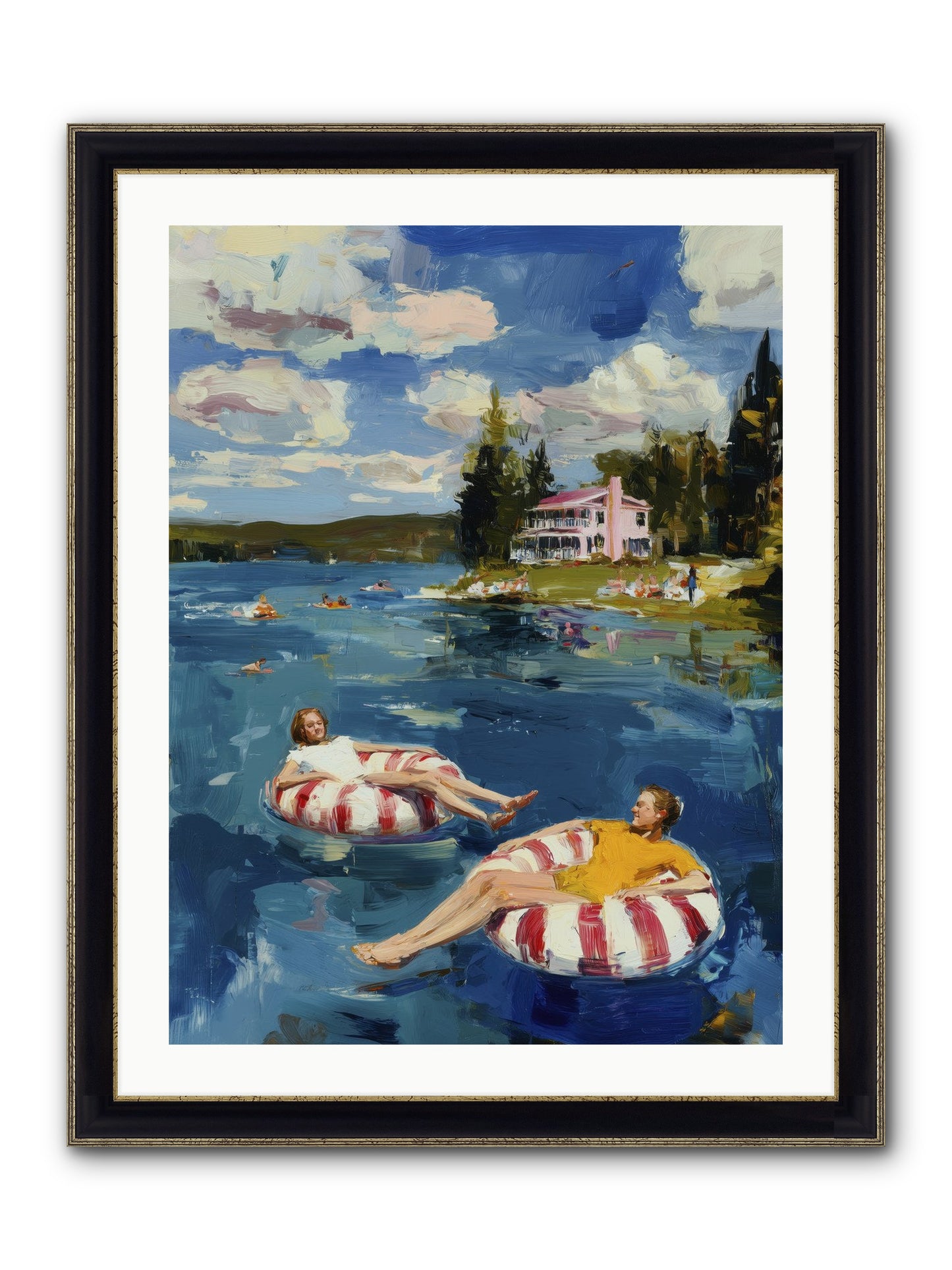 Sunburn & Laughter Framed Print - Black & Gold 24x32
