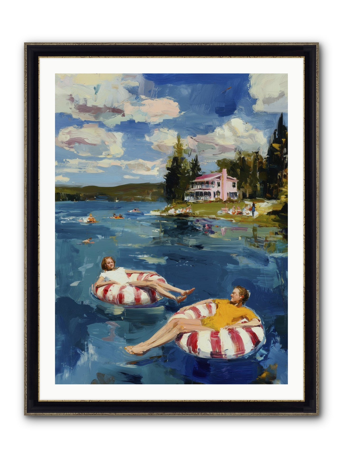 Sunburn & Laughter Framed Print - Black & Gold 30x40