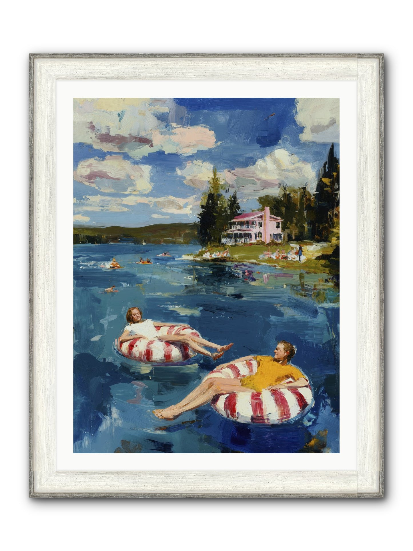 Sunburn & Laughter Framed Print - Driftwood White 30x40