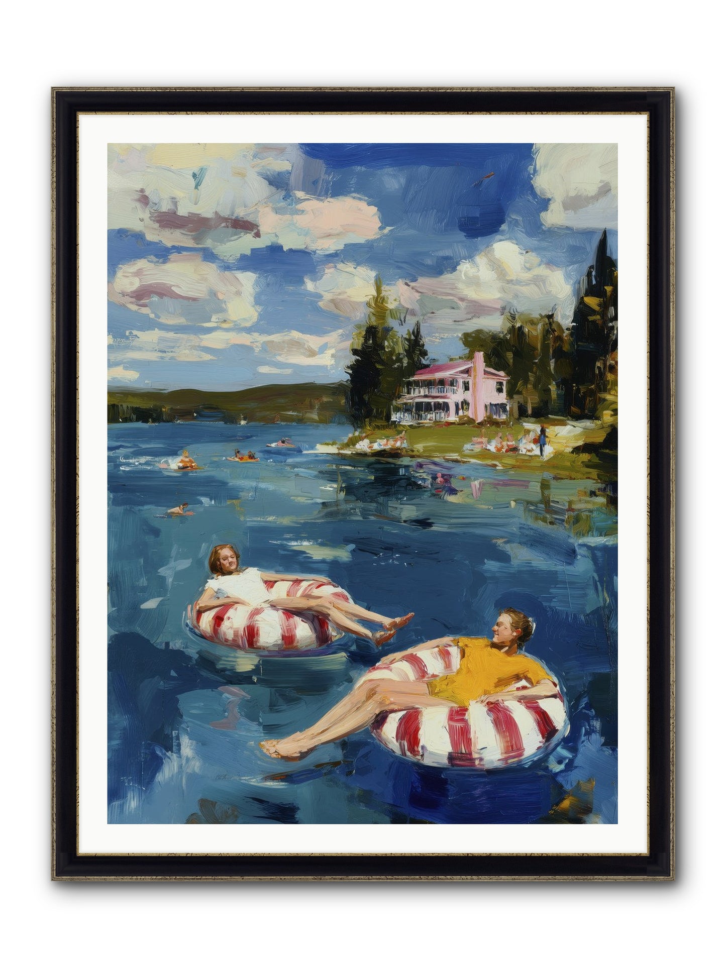 Sunburn & Laughter Framed Print - Black & Gold 36x48