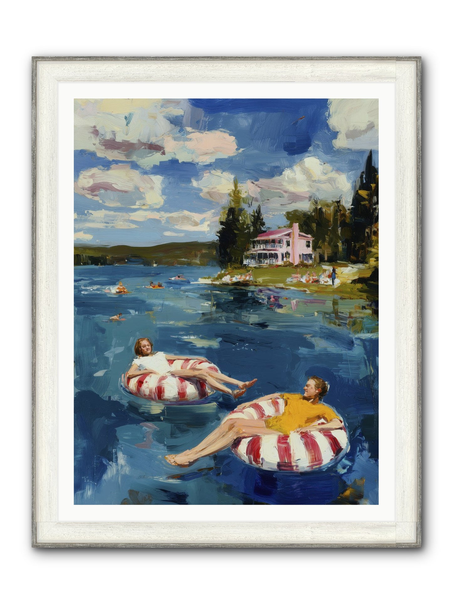Sunburn & Laughter Framed Print - Driftwood White 36x48