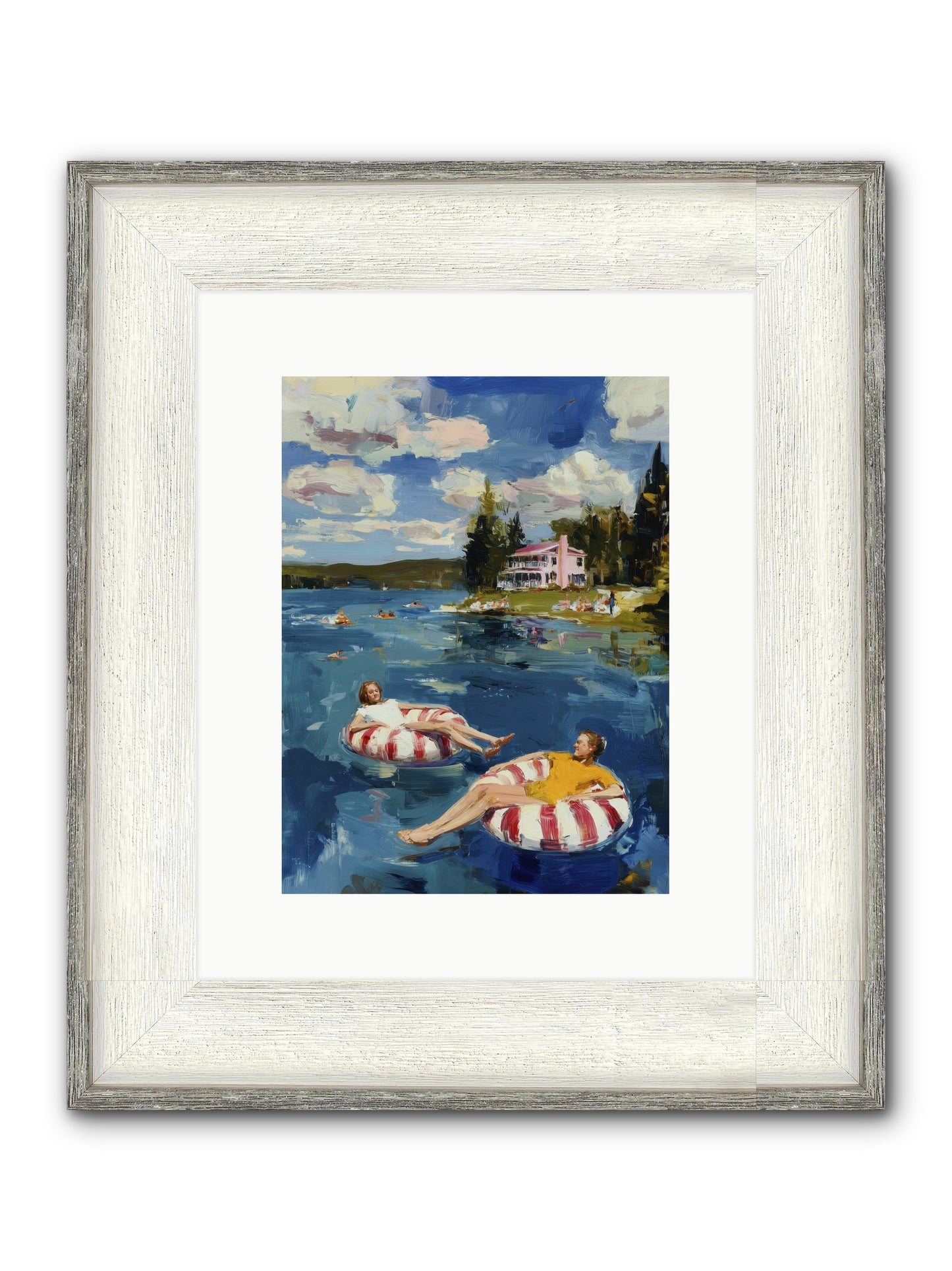 Sunburn & Laughter Framed Print - Driftwood White 9x12