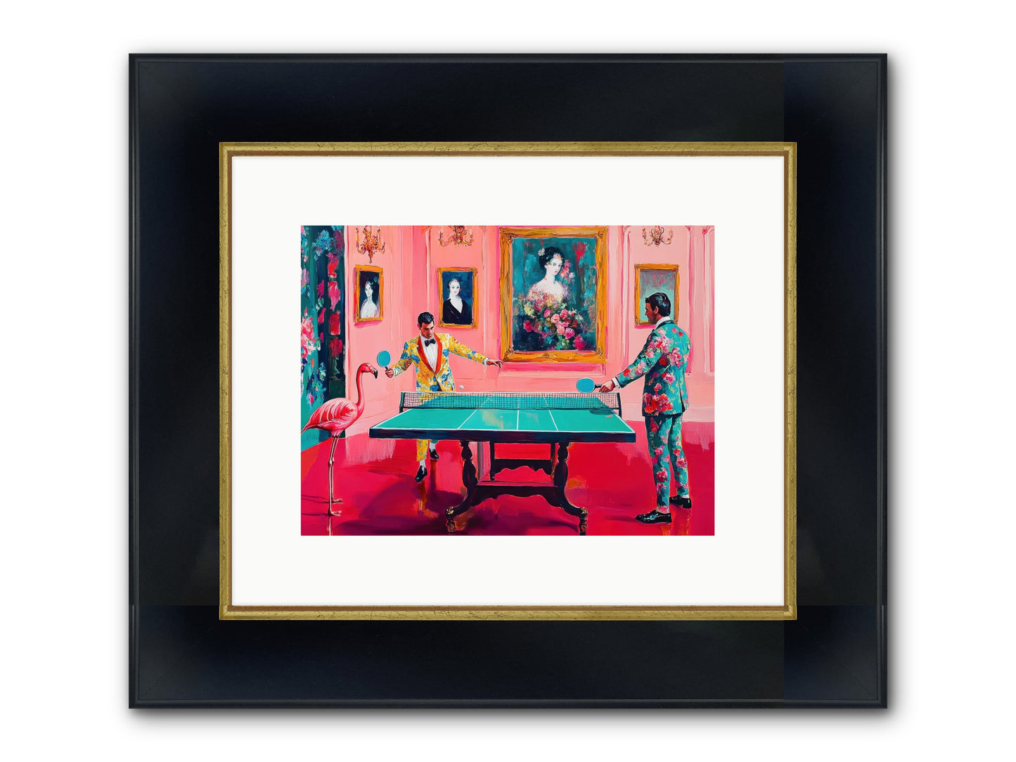 Sunday Diversions Framed Print - Wide Black w/Gold 12x9