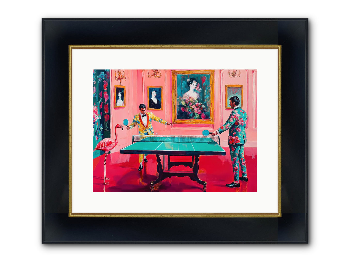 Sunday Diversions Framed Print - Wide Black w/Gold 16x12