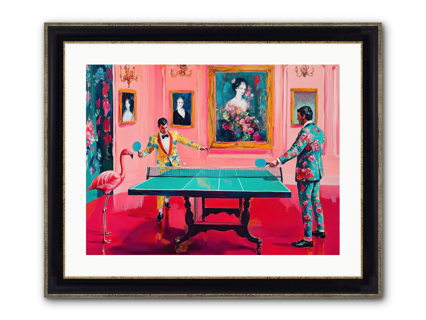 Sunday Diversions Framed Print - Black & Gold 24x18