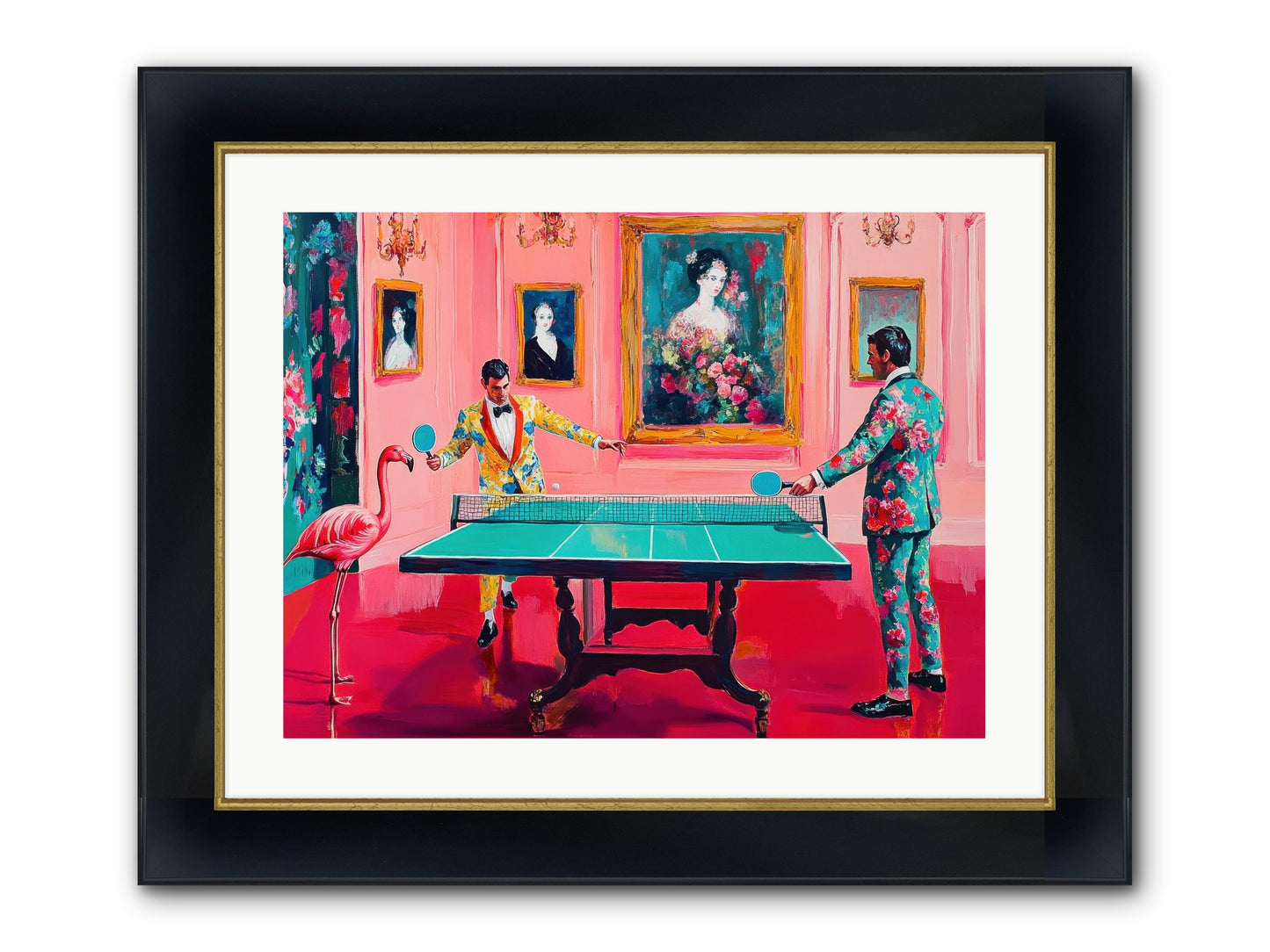 Sunday Diversions Framed Print - Wide Black w/Gold 24x18