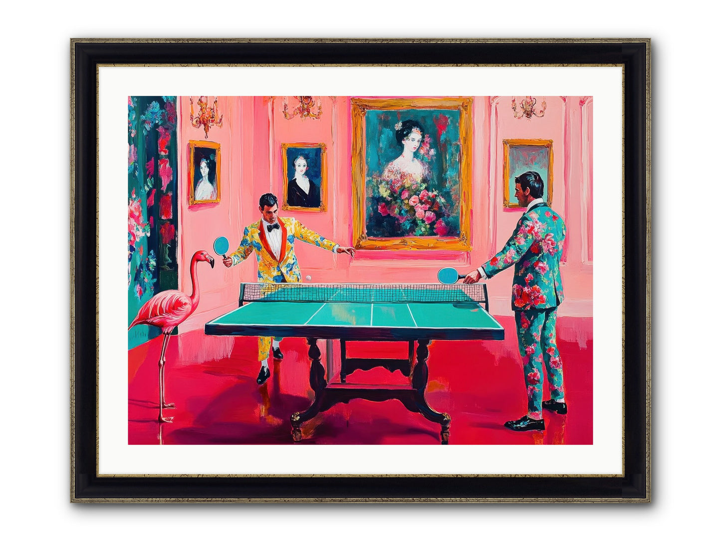 Sunday Diversions Framed Print - Black & Gold 32x24