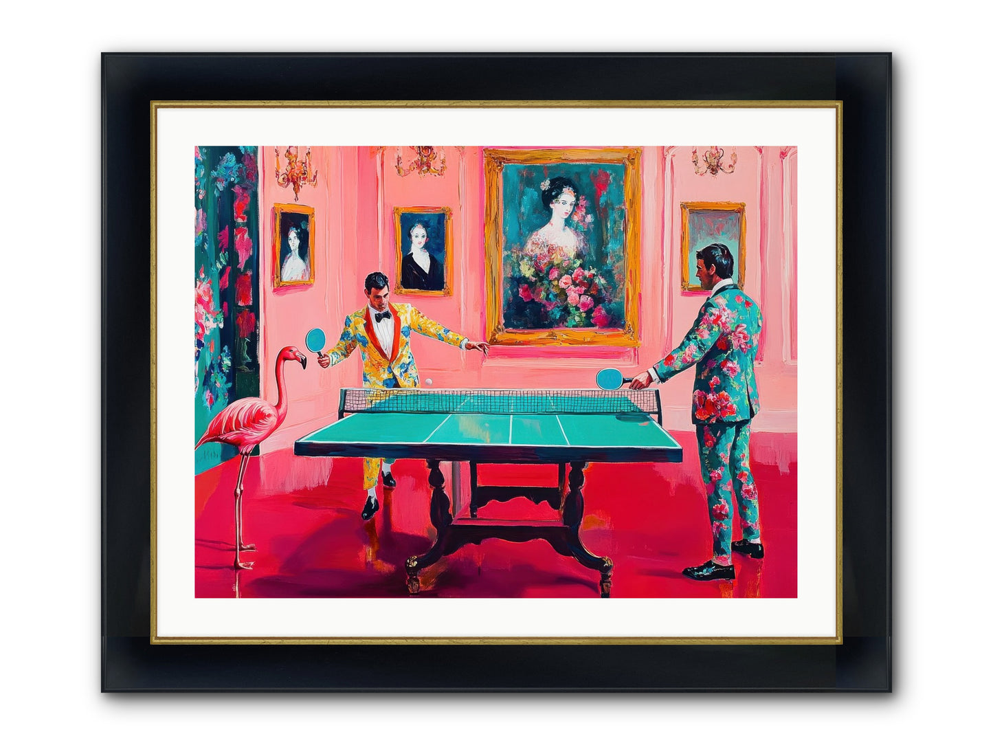 Sunday Diversions Framed Print - Wide Black w/Gold 32x24